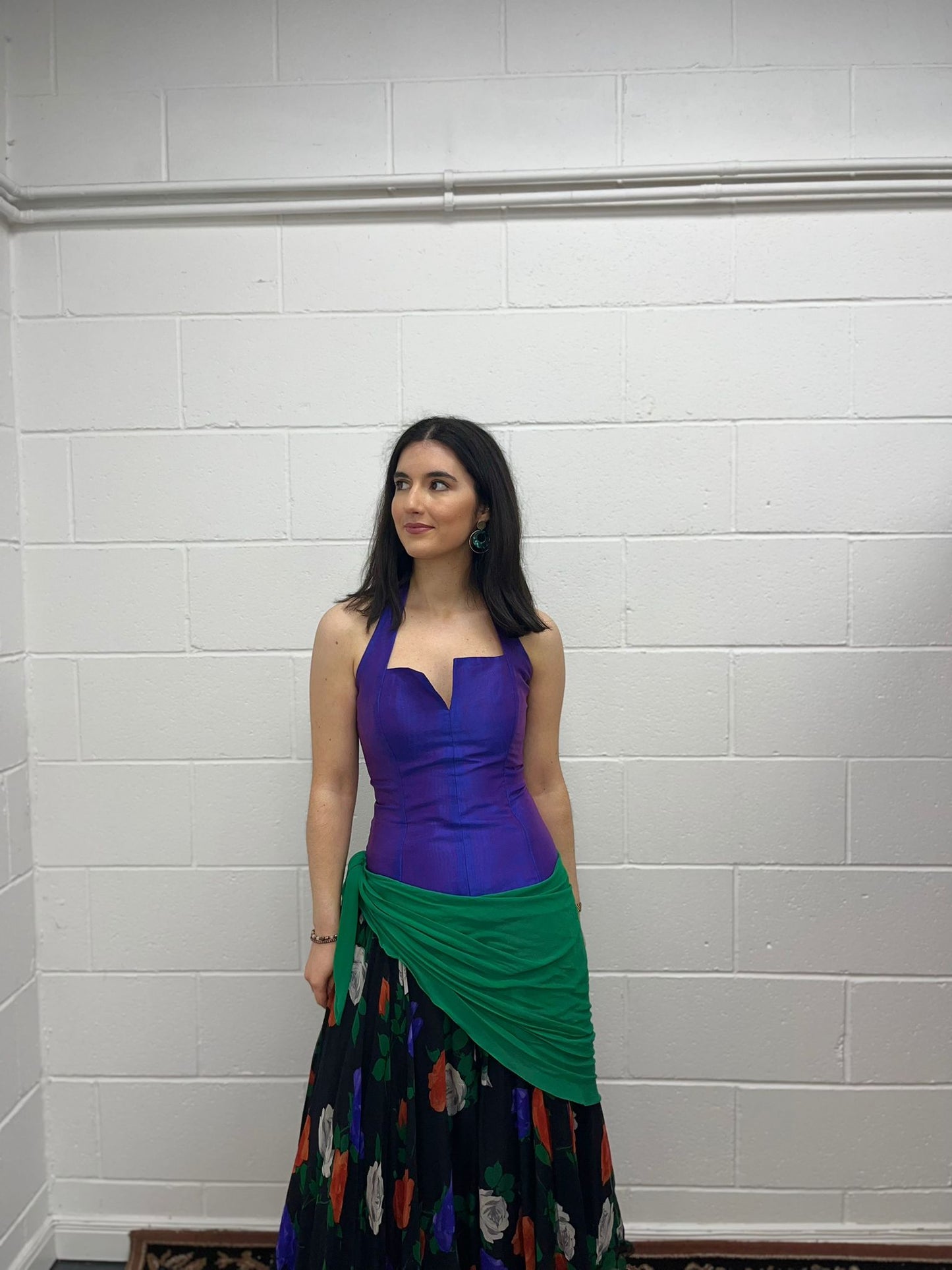 Designer Silk Vintage Evening Gown (Modern 8)