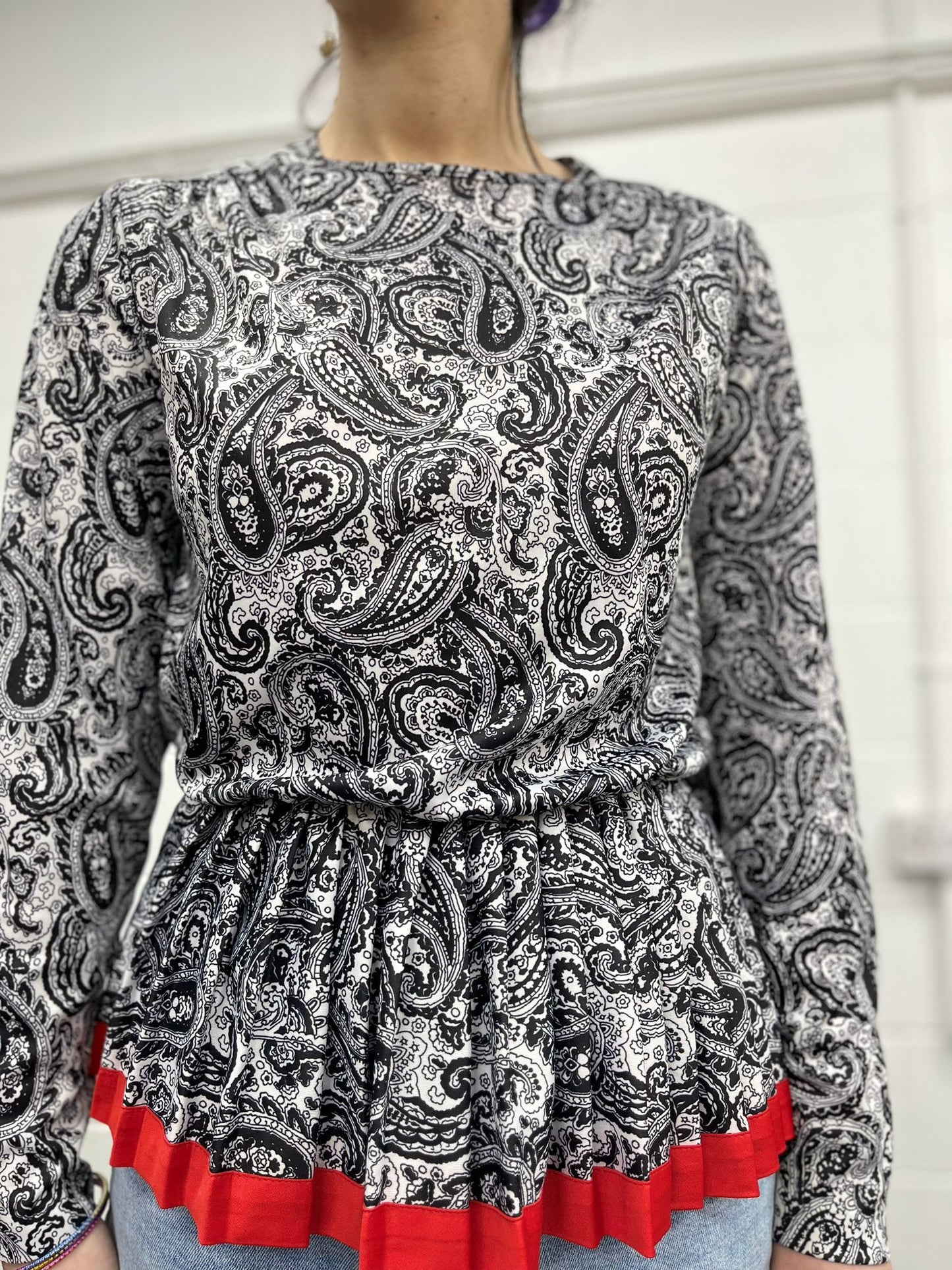 Paisley Peplum Top