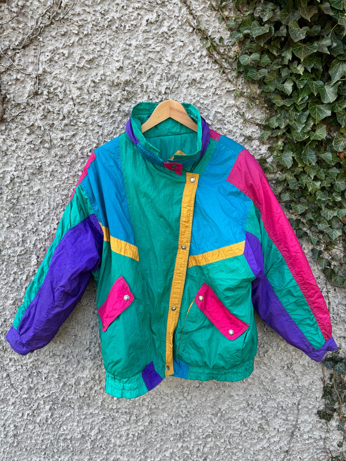 80s Colour Block Windbreaker