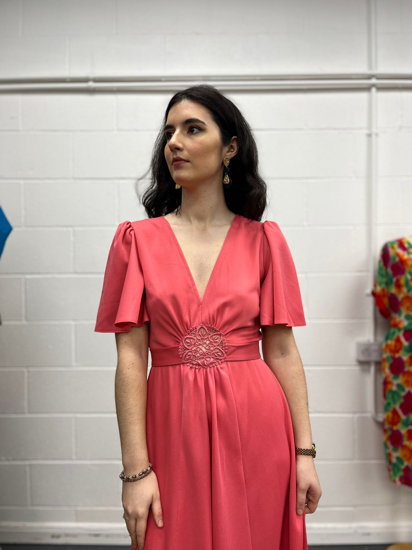 70s Pastel Pink Maxi Dress