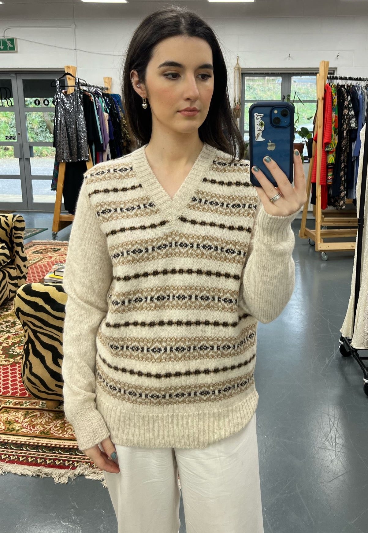 Shetland 70s V Neck Wool Jumper