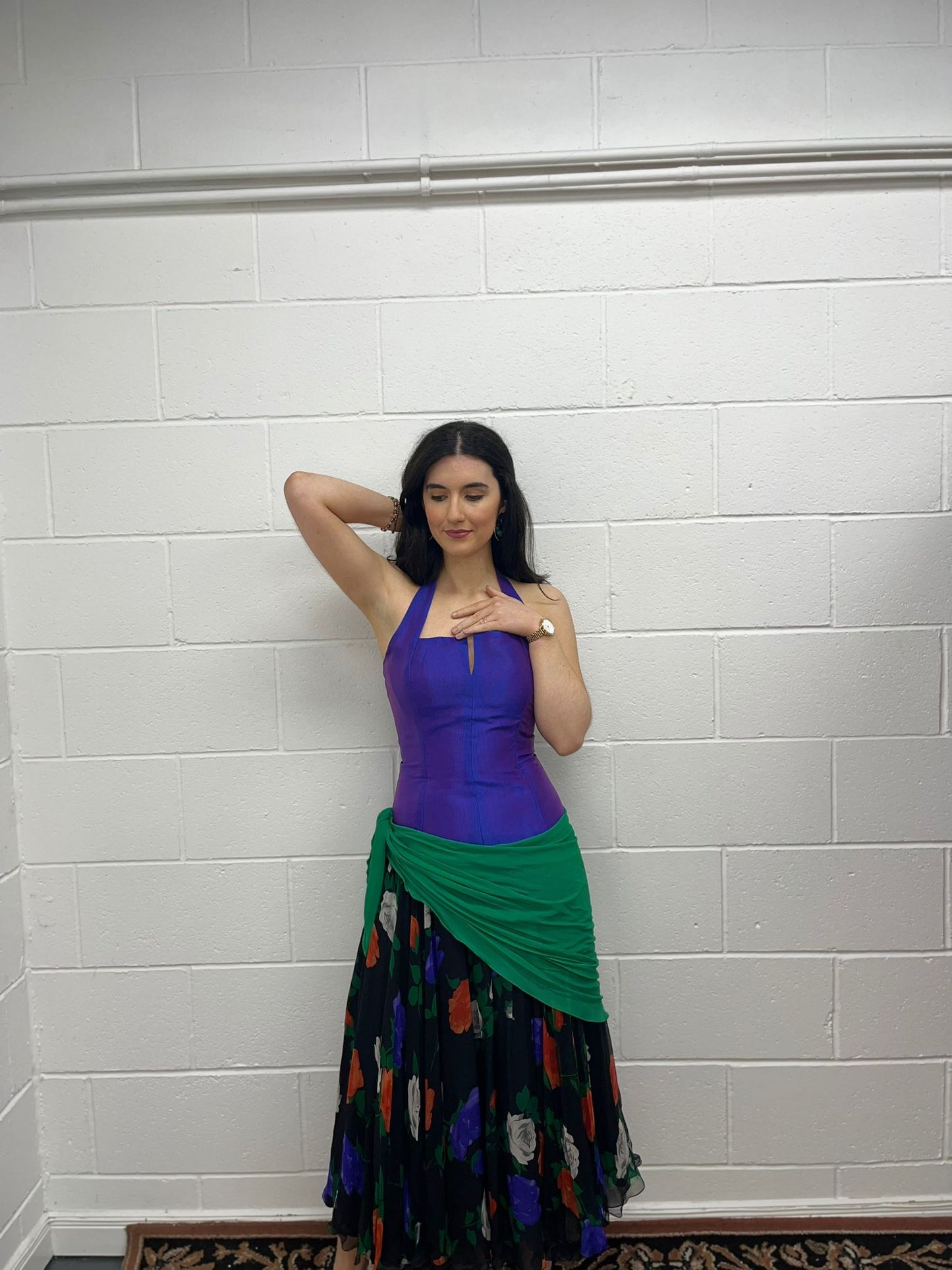 Designer Silk Vintage Evening Gown (Modern 8)