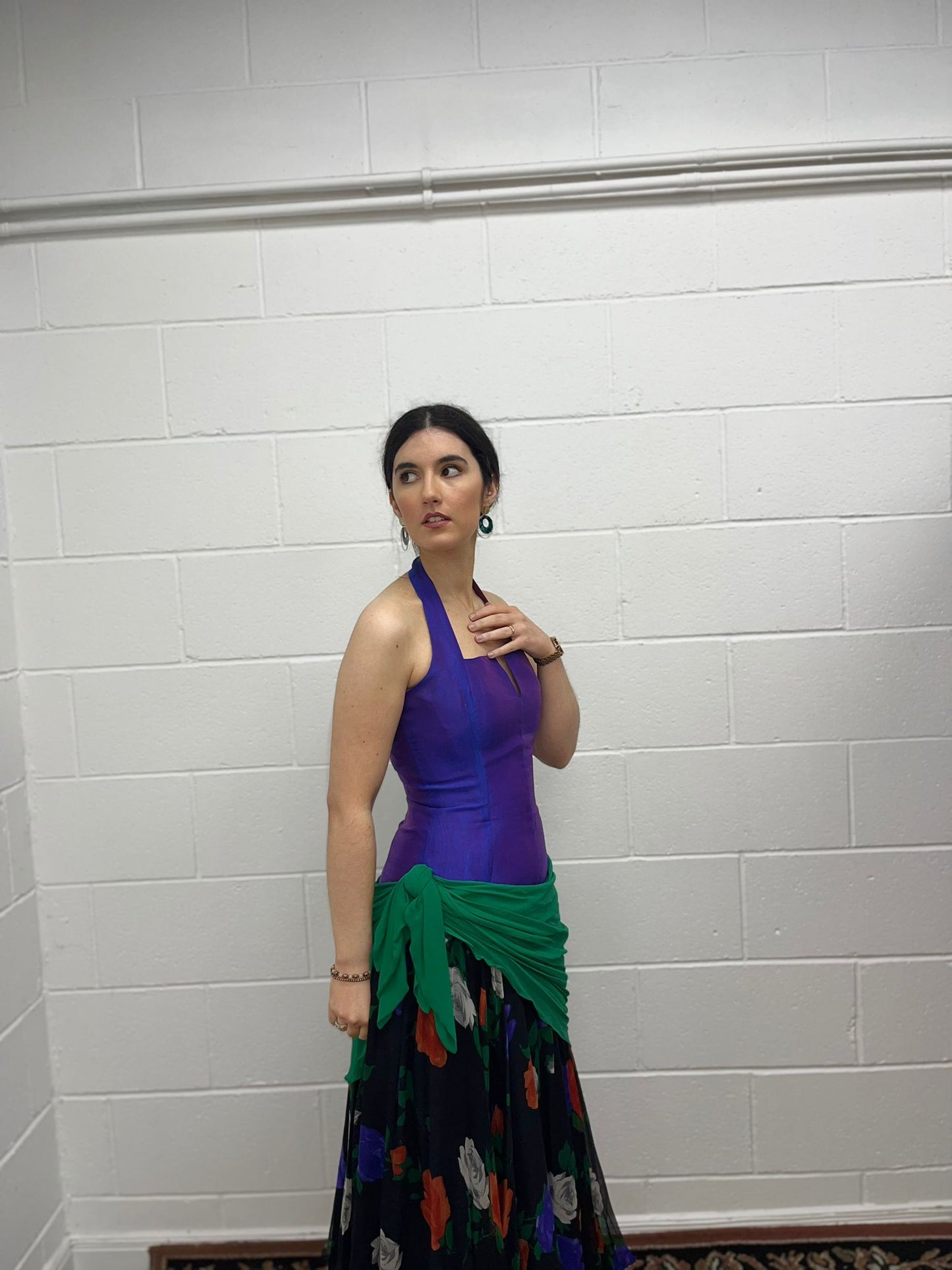 Designer Silk Vintage Evening Gown (Modern 8)