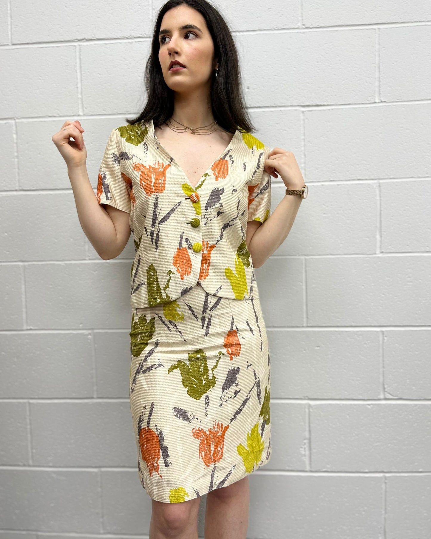 Floral Skirt Suit