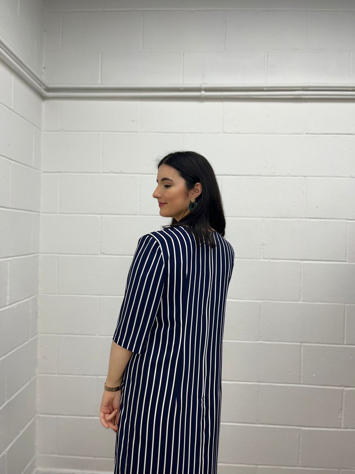 80s Layered Stripe Shift Dress (Modern 10)