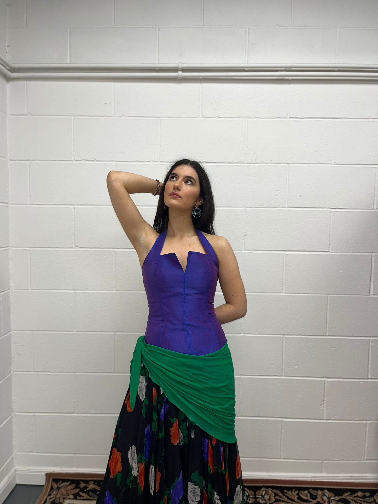 Designer Silk Vintage Evening Gown (Modern 8)