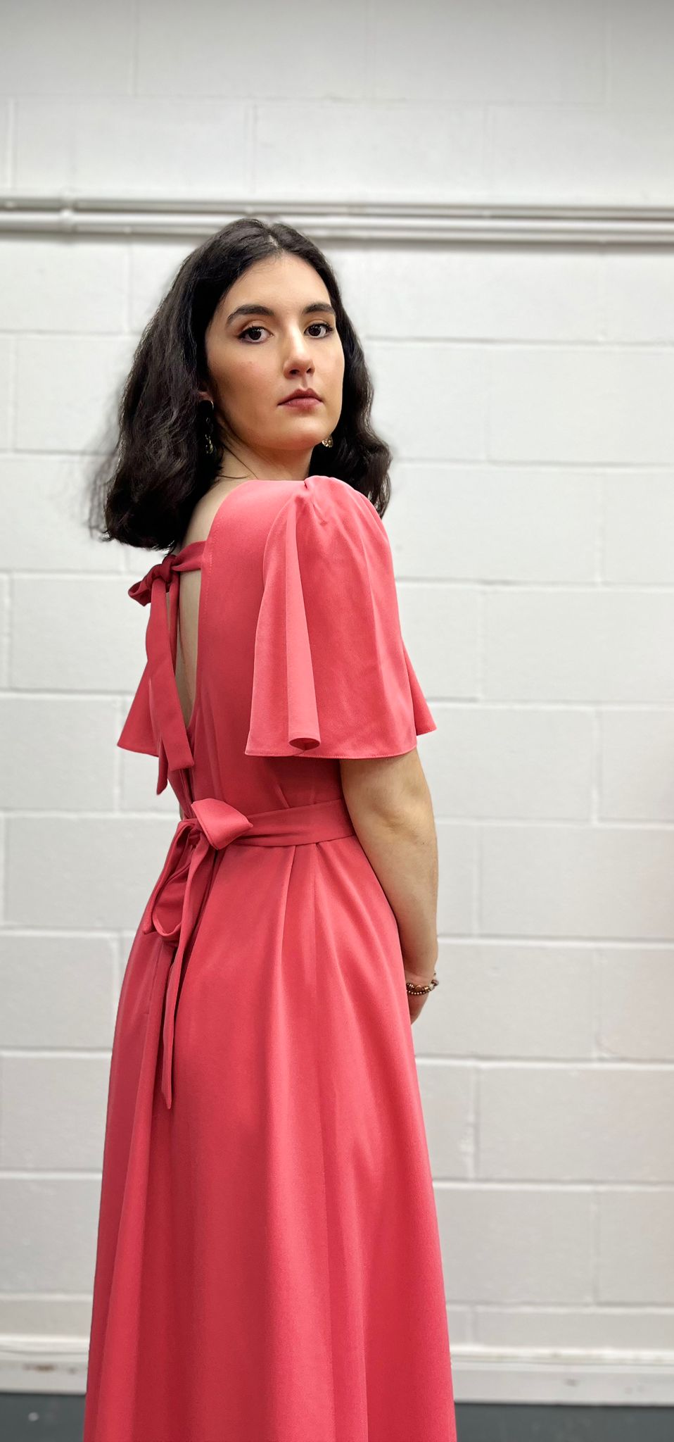 70s Pastel Pink Maxi Dress