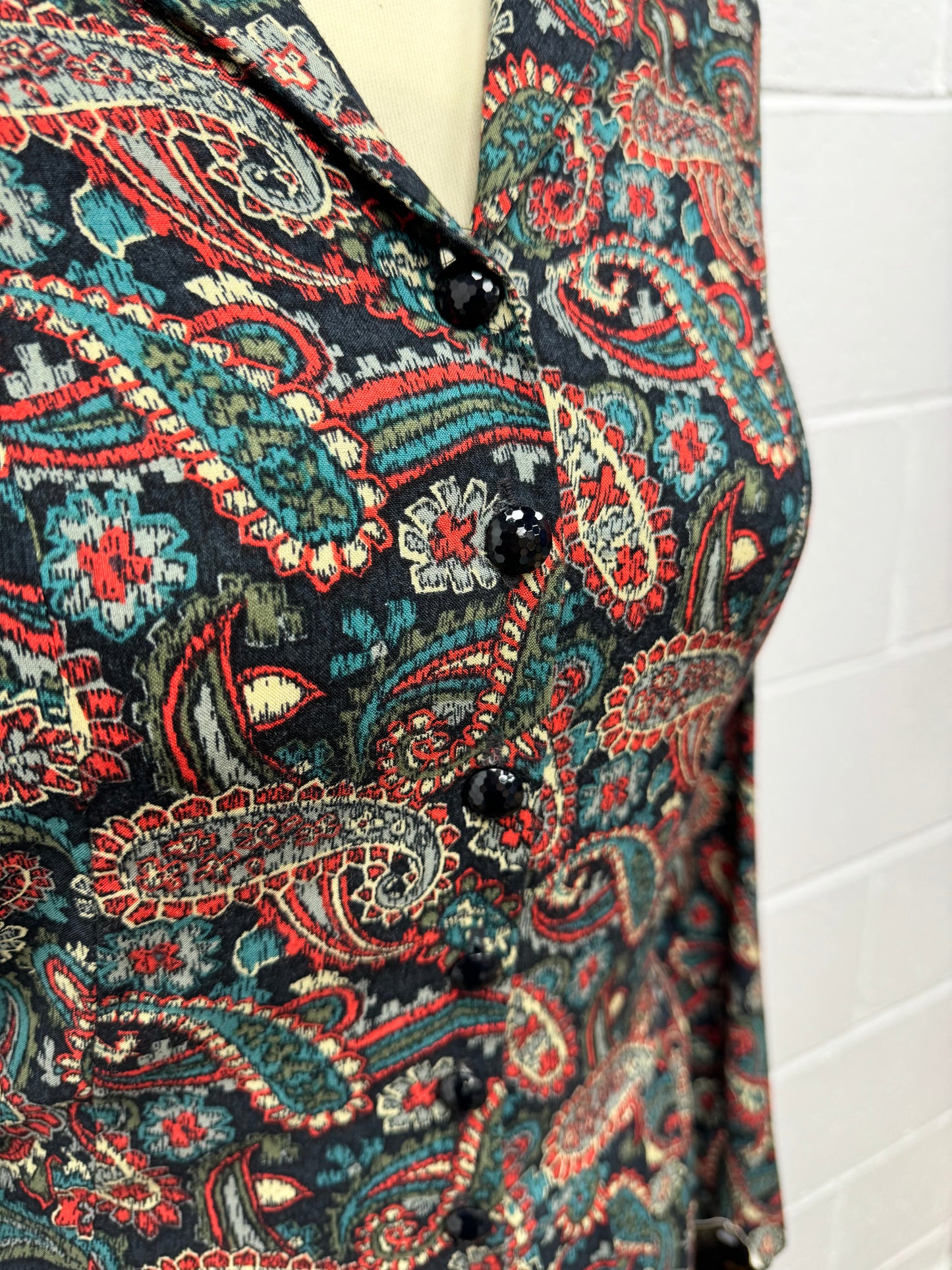 ‘Terry Rowan Collection’ Paisley Vintage Midi Dress