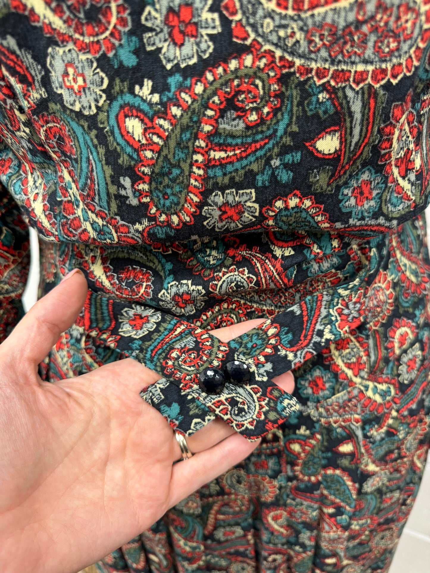 ‘Terry Rowan Collection’ Paisley Vintage Midi Dress