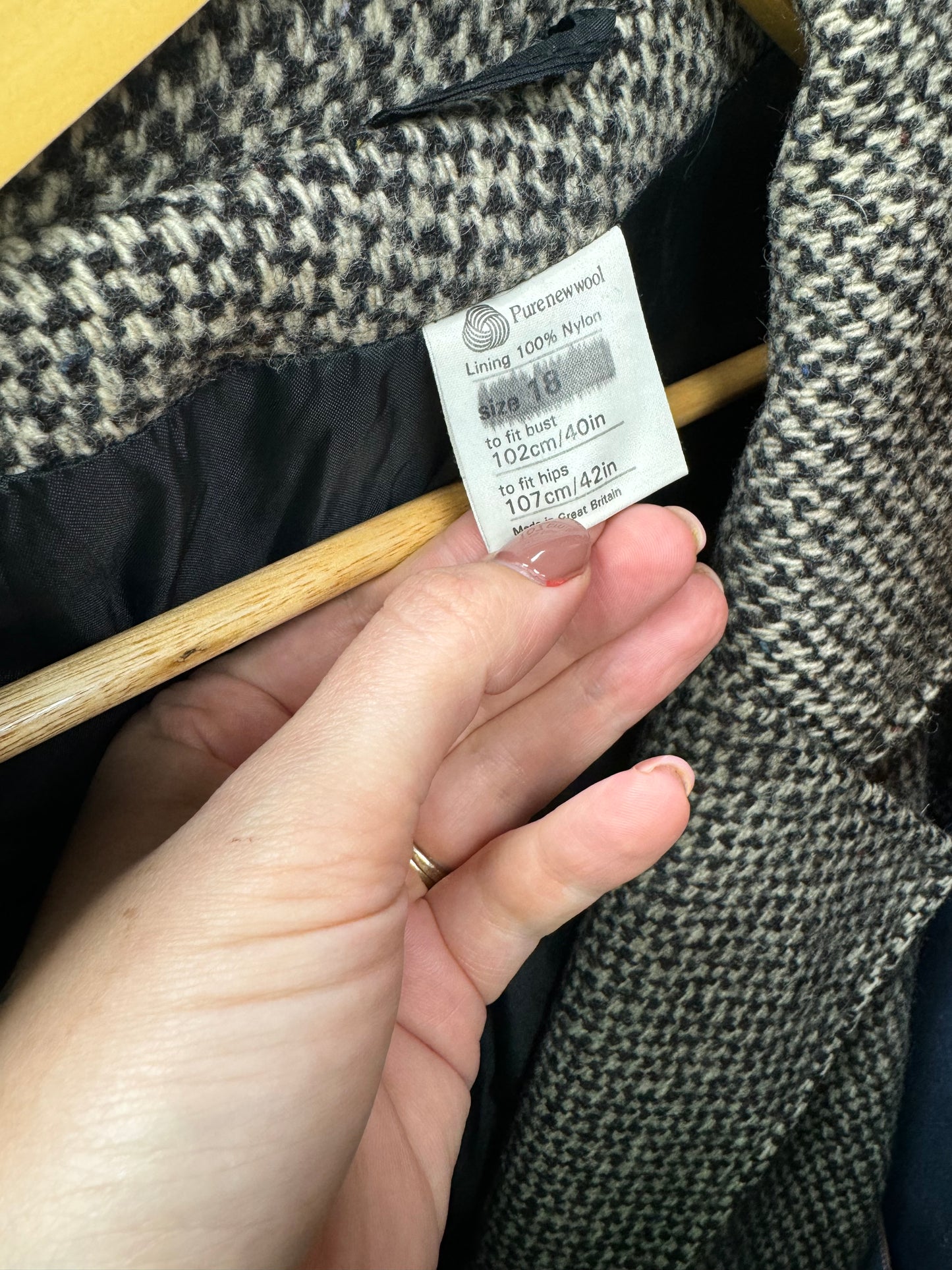 Pure wool grey speckled coat