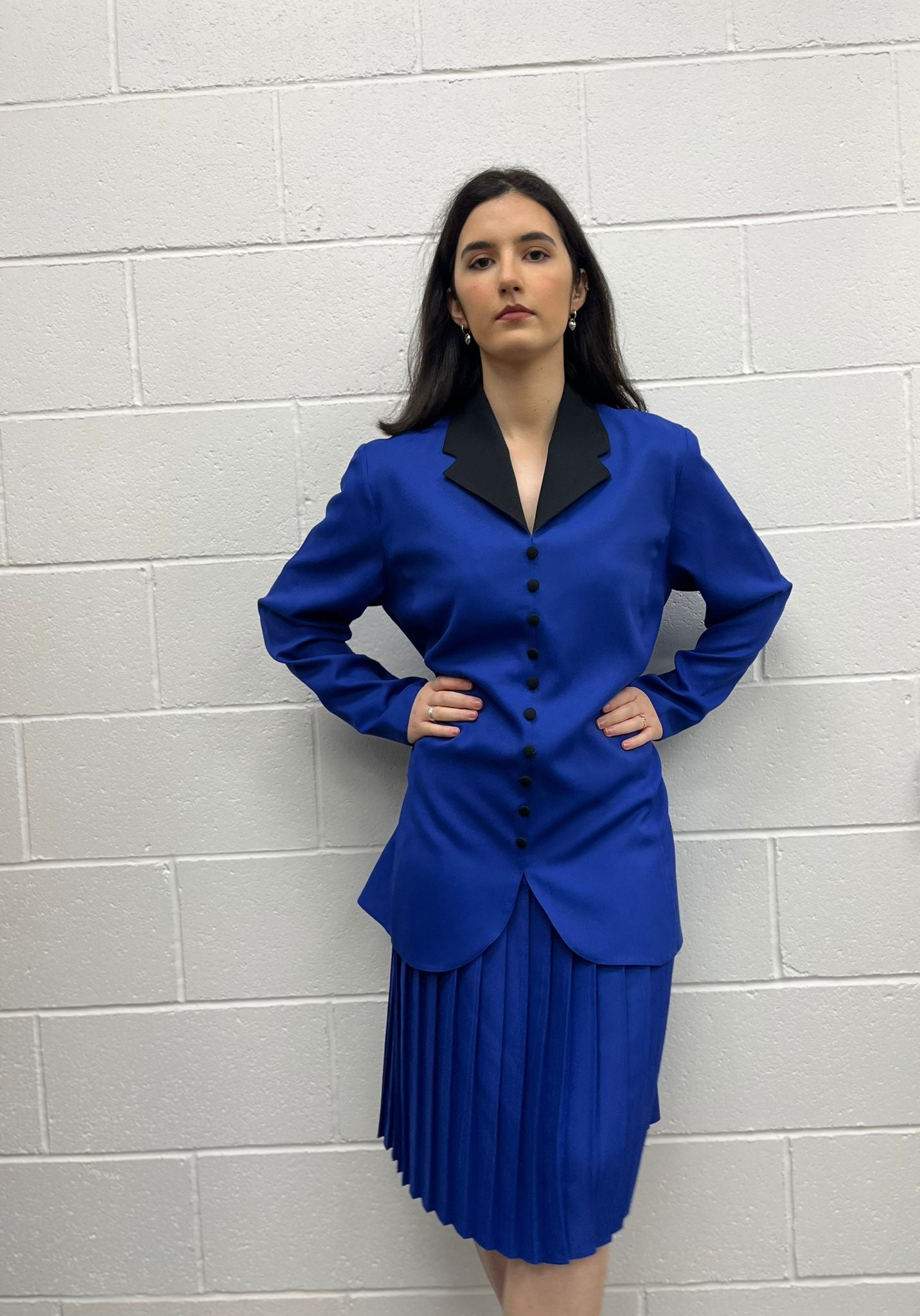 80s Royal Blue Layered Dress