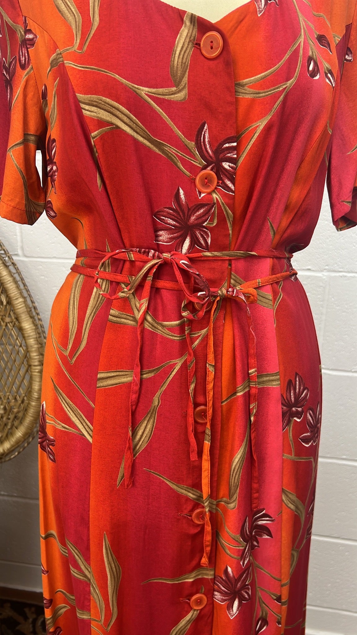 Earthy Button Down Midi Dress