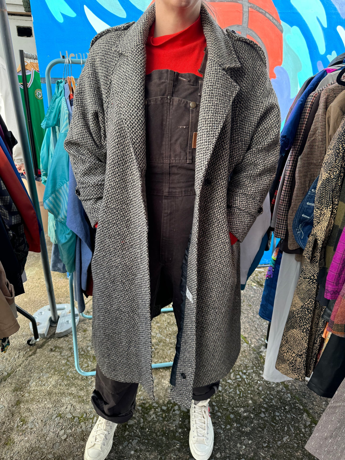 Pure wool grey speckled coat