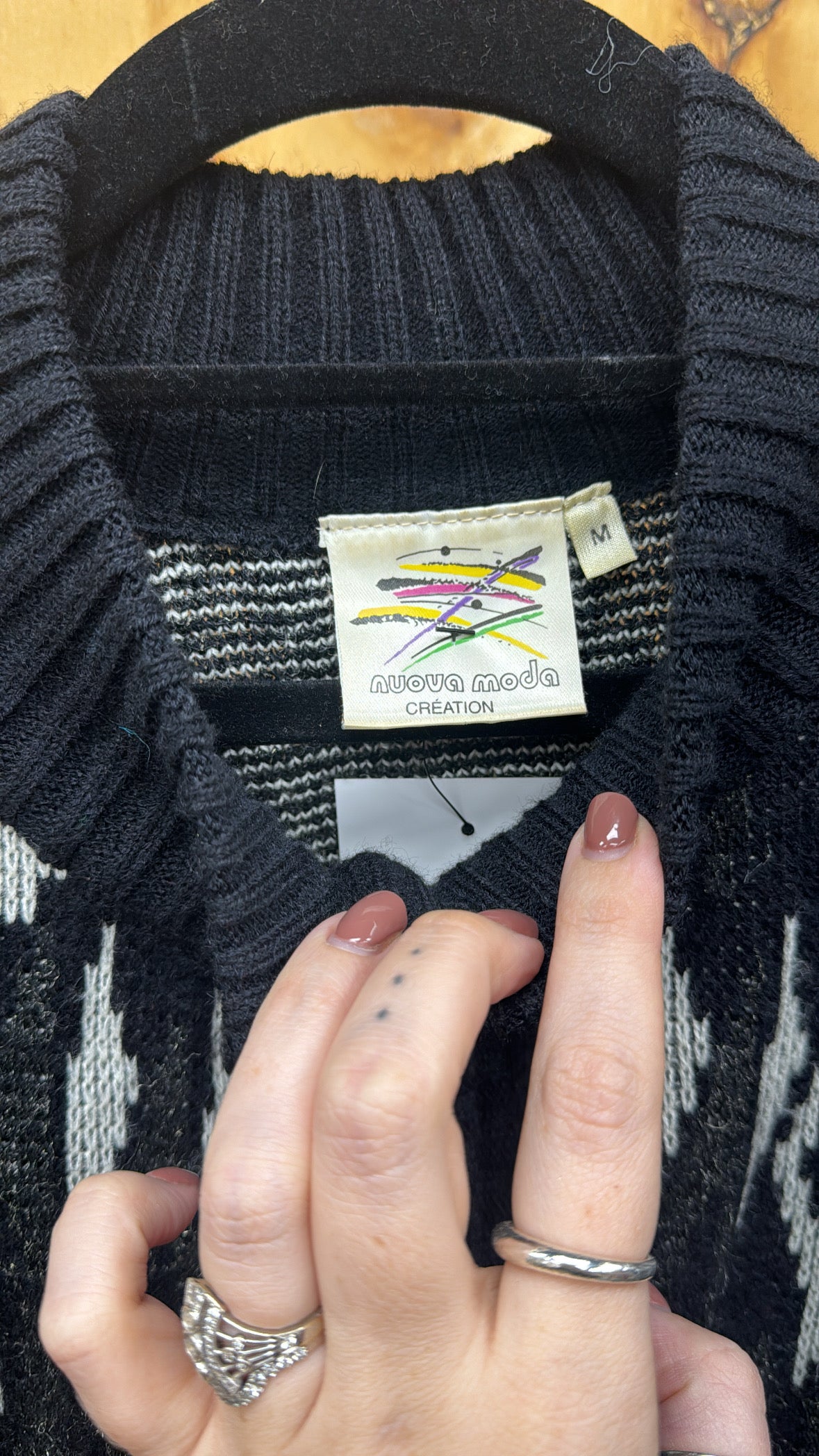 ‘Nuova Moda’ Navy Pattern Cardigan