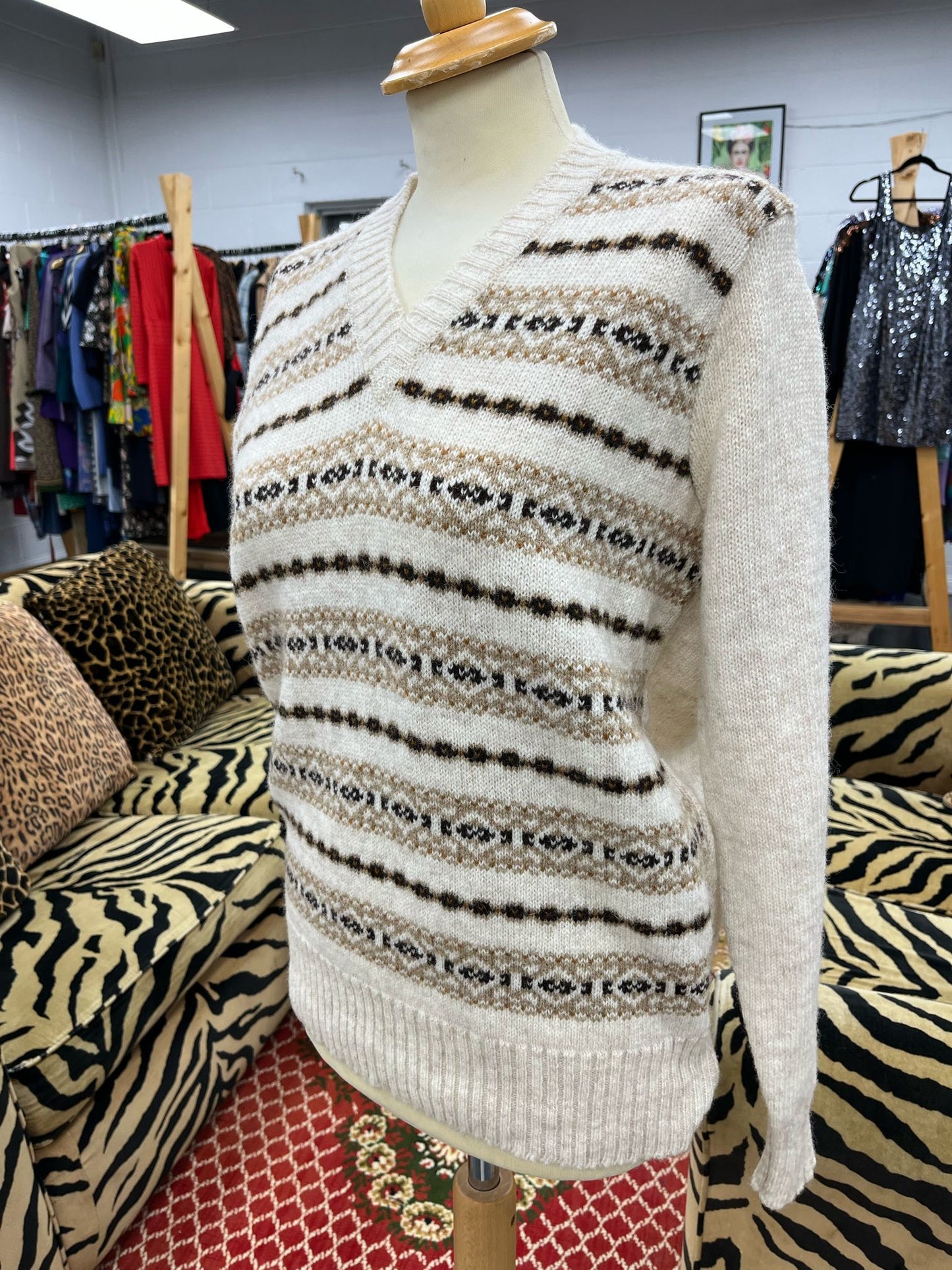 Shetland 70s V Neck Wool Jumper