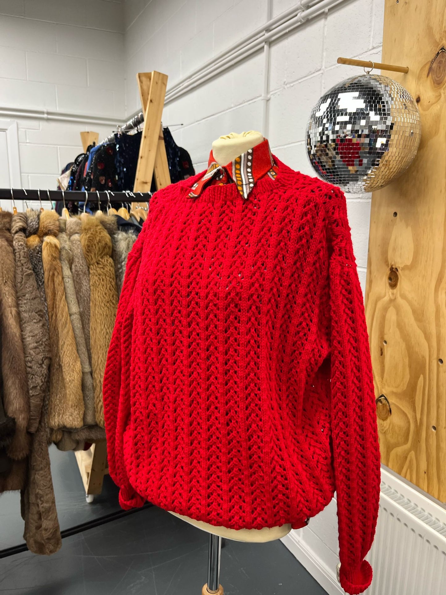 Vibrant Red Knit Jumper