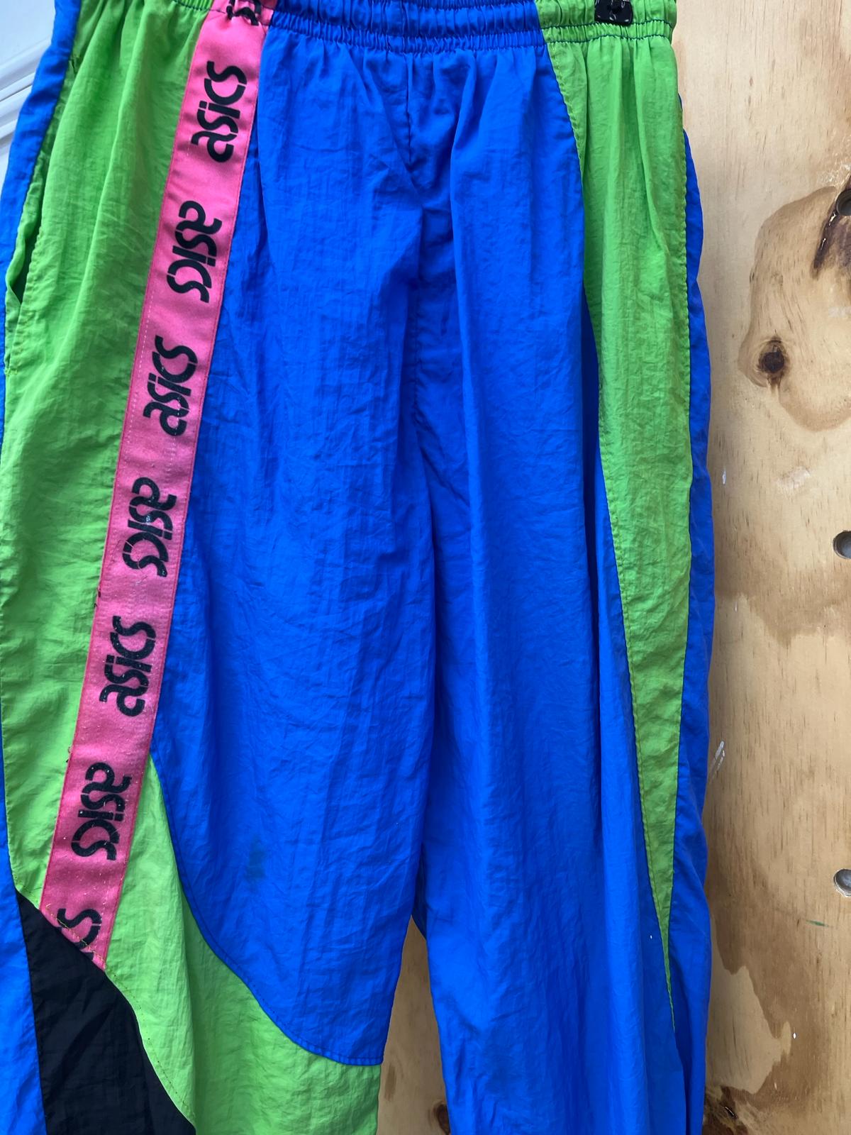 80s, Colour Block, 'Asics' Shell Suit Bottoms