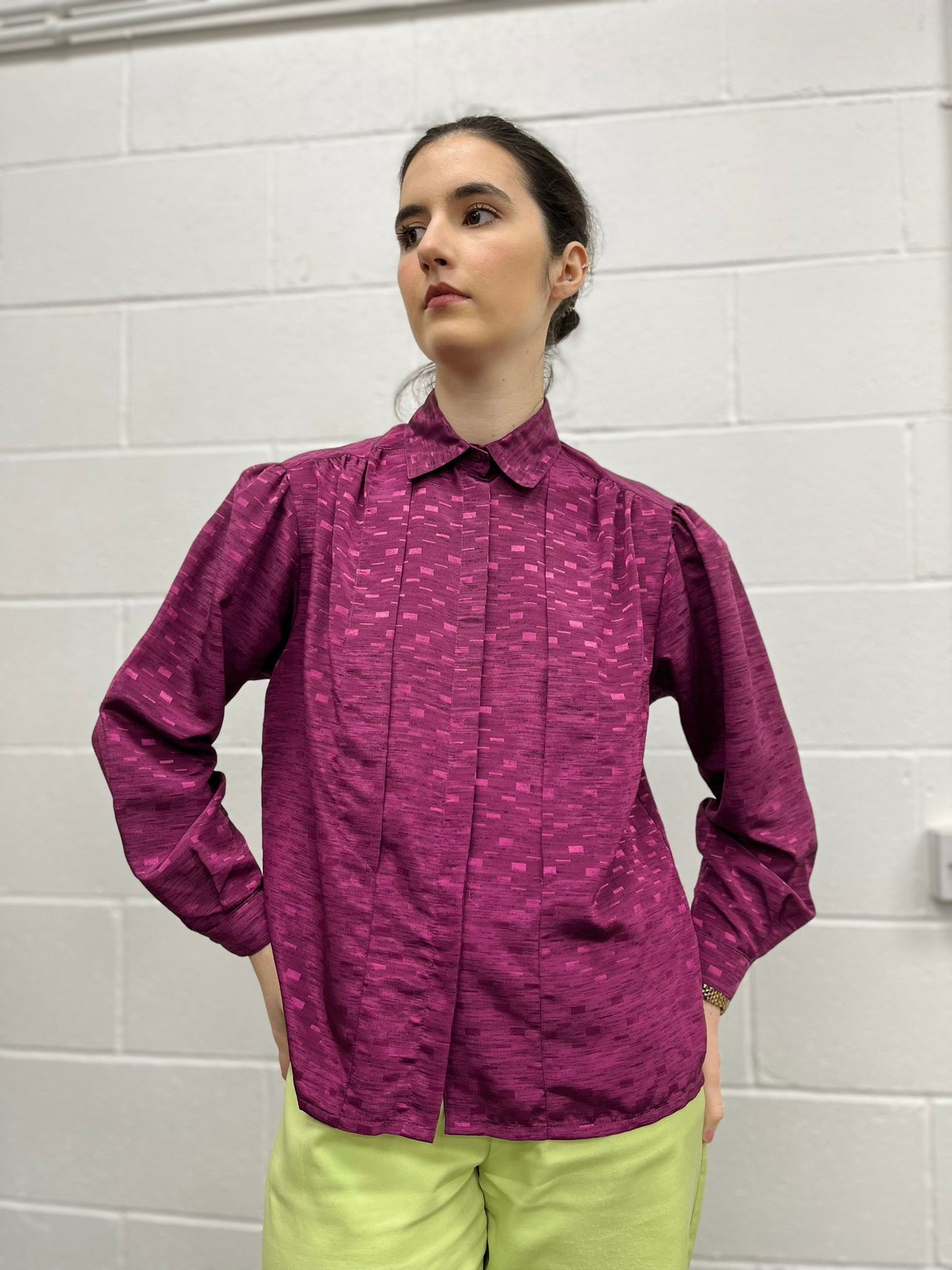Jacquard Purple Blouse