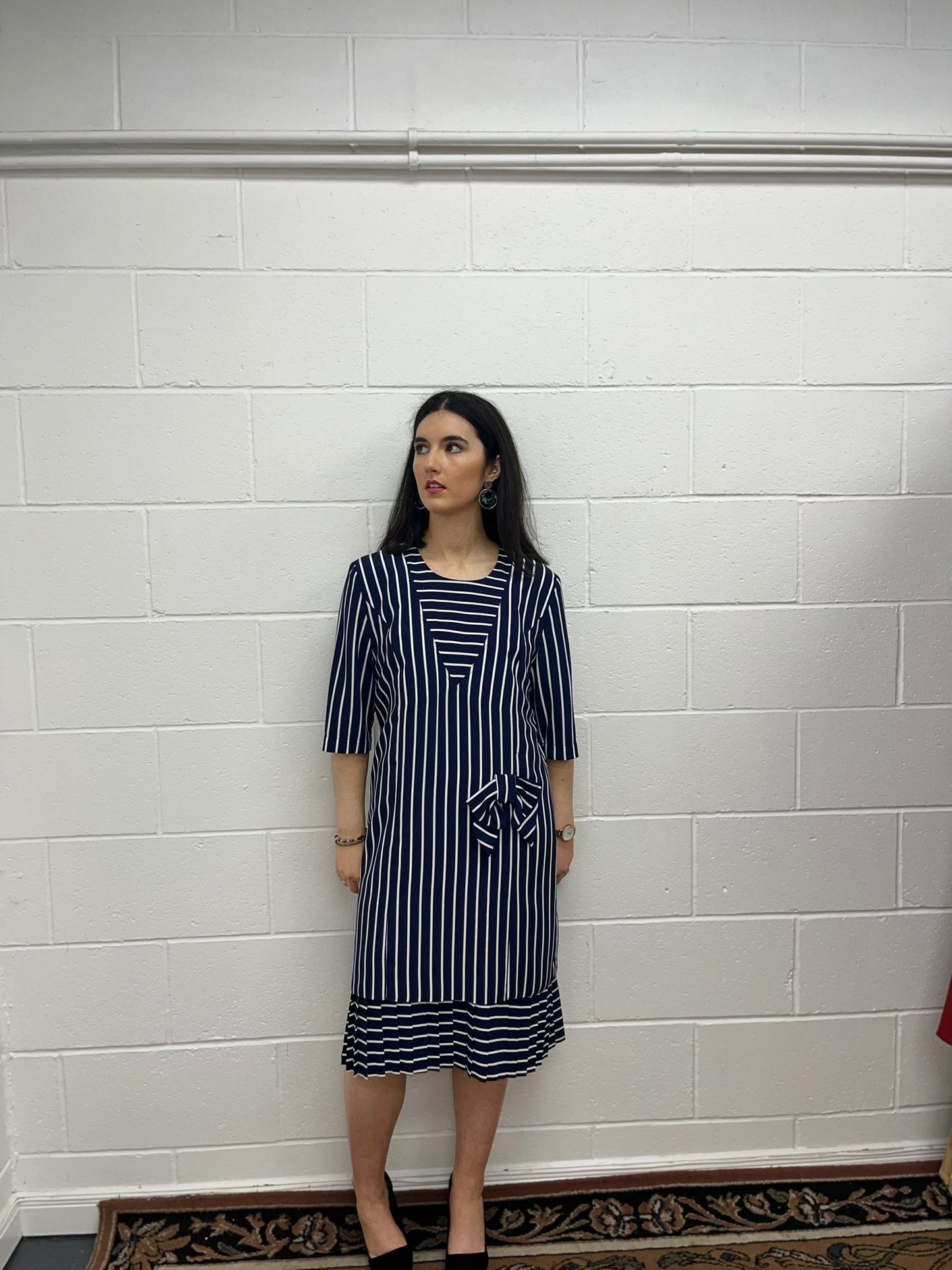 80s Layered Stripe Shift Dress (Modern 10)