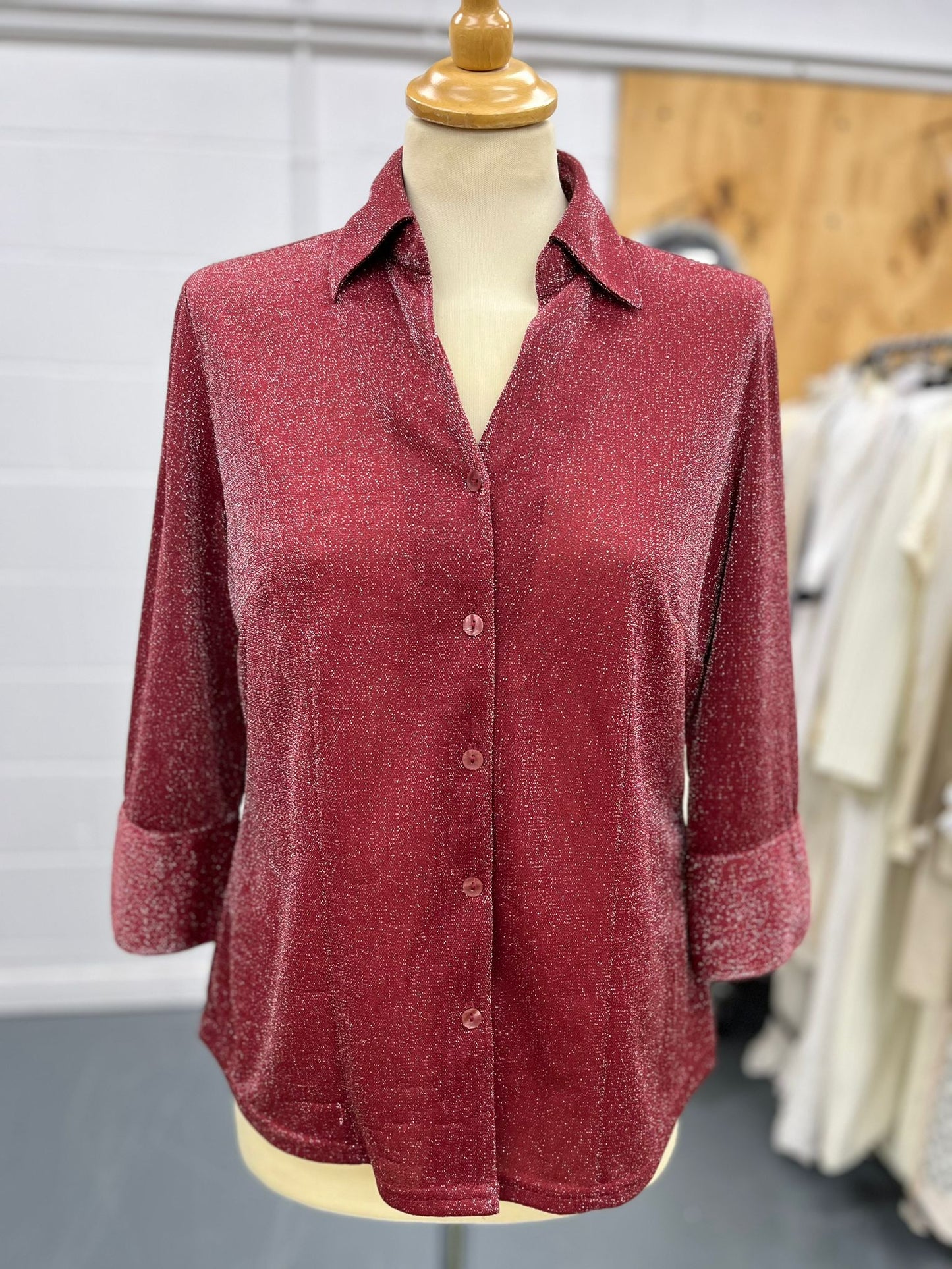 Red Glitter Blouse by Canda