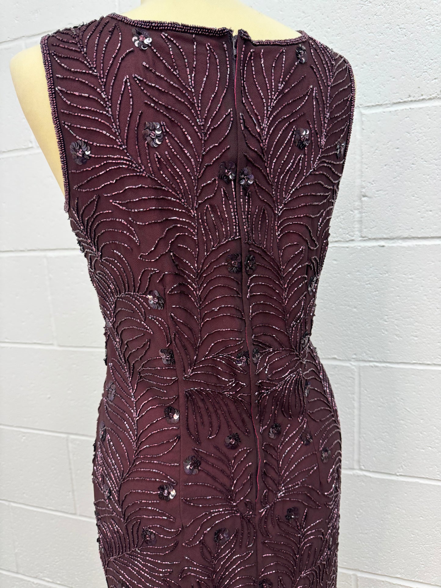 ‘Day Meets Night’ burgundy sequin cocktail dress
