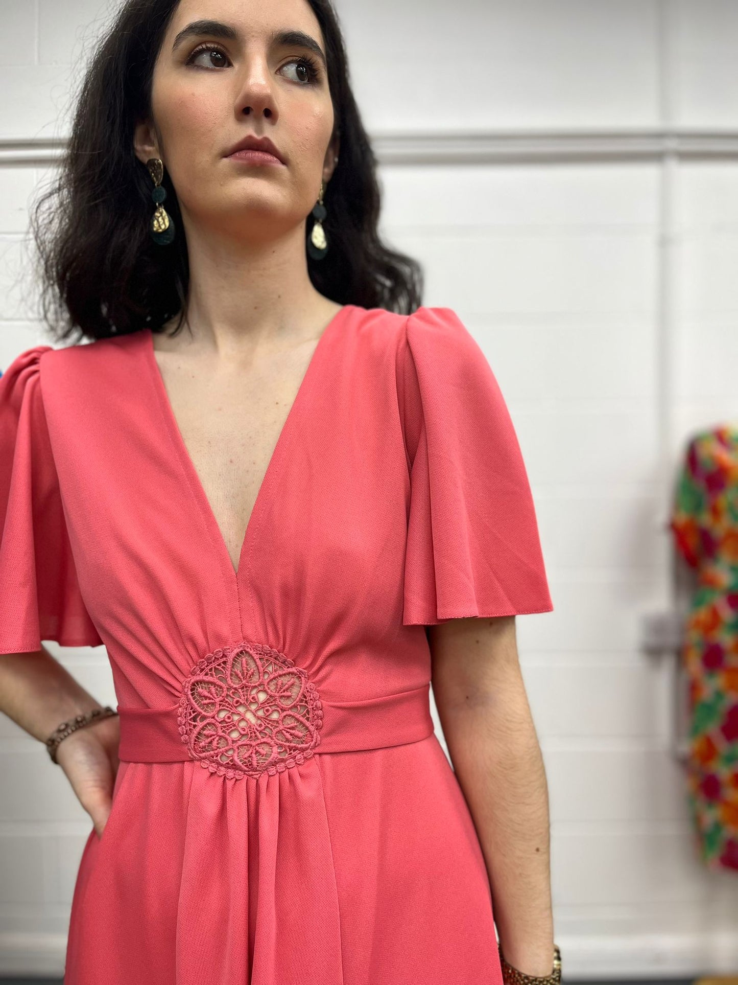70s Pastel Pink Maxi Dress