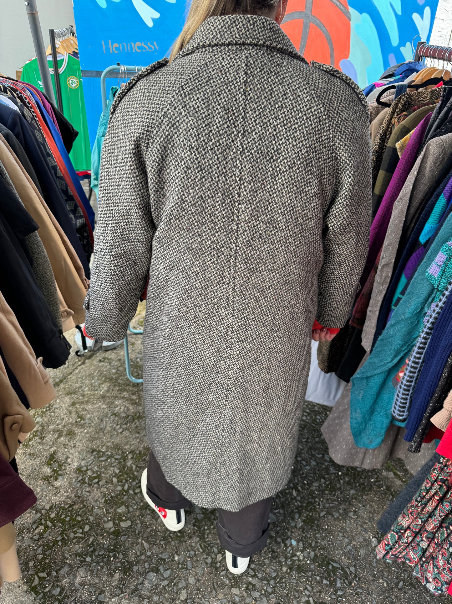 Pure wool grey speckled coat