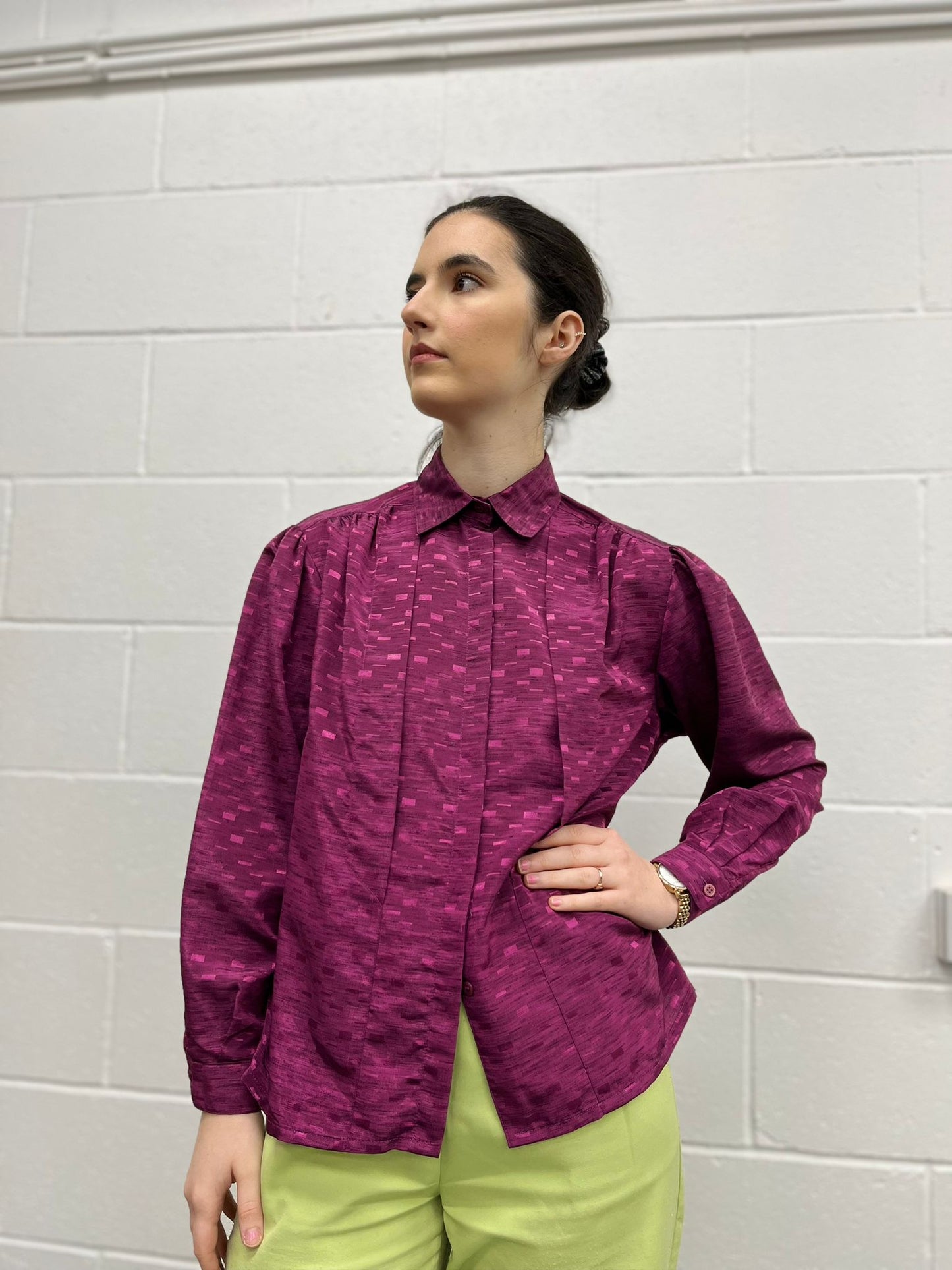 Jacquard Purple Blouse