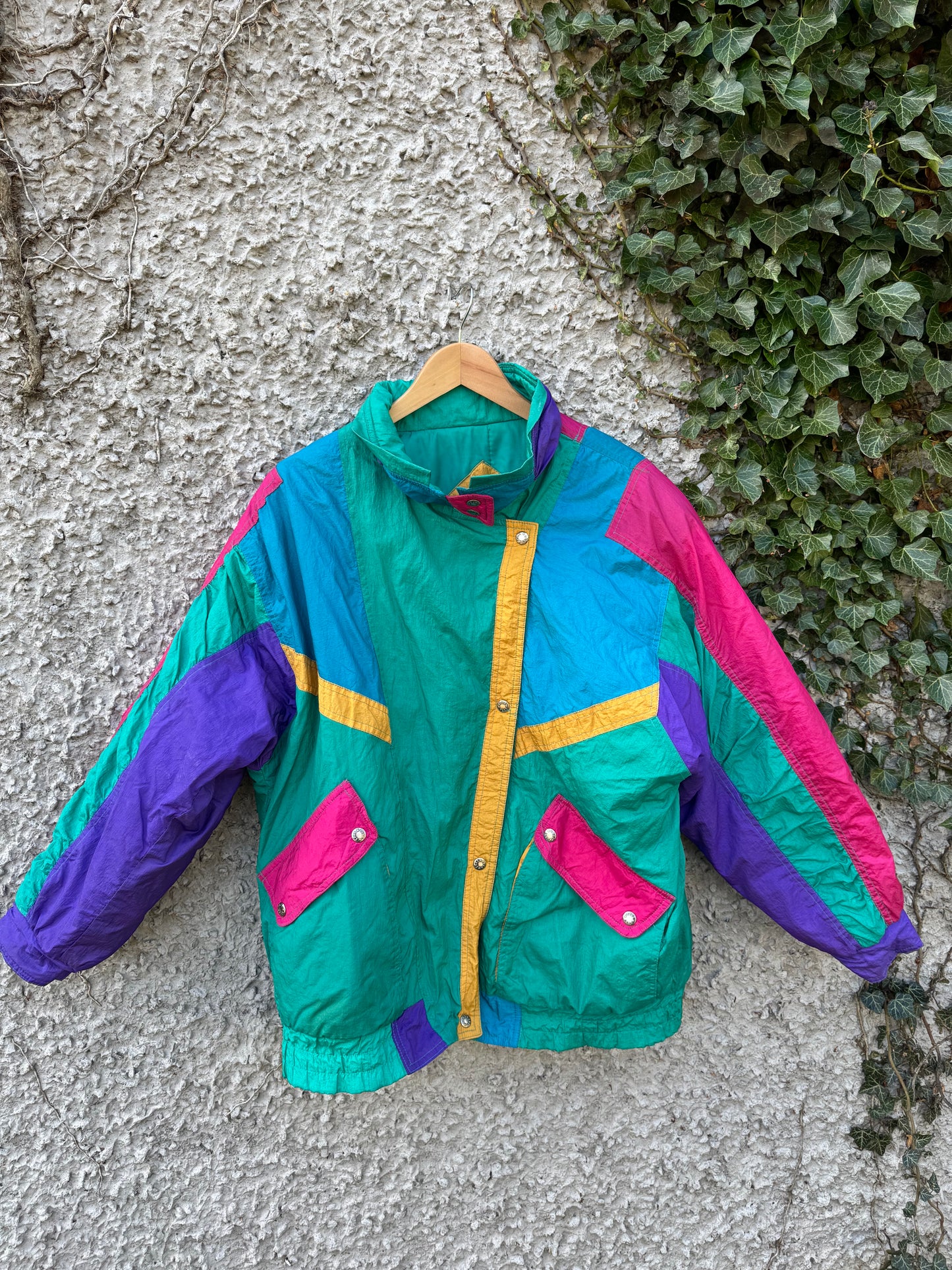 80s Colour Block Windbreaker