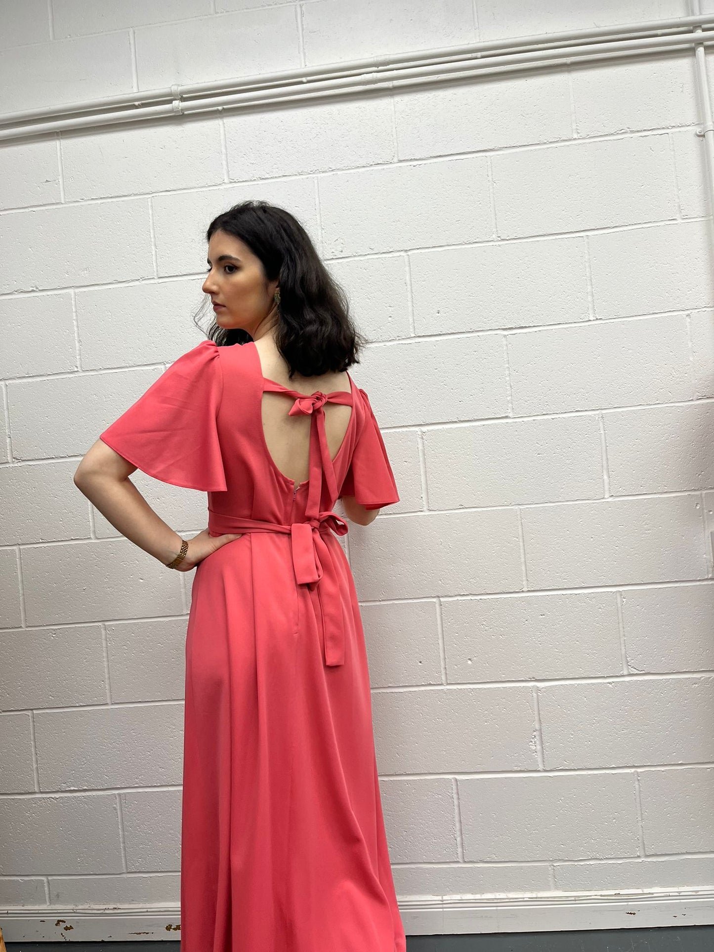 70s Pastel Pink Maxi Dress