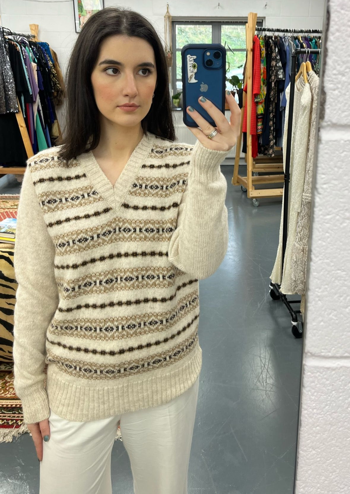Shetland 70s V Neck Wool Jumper