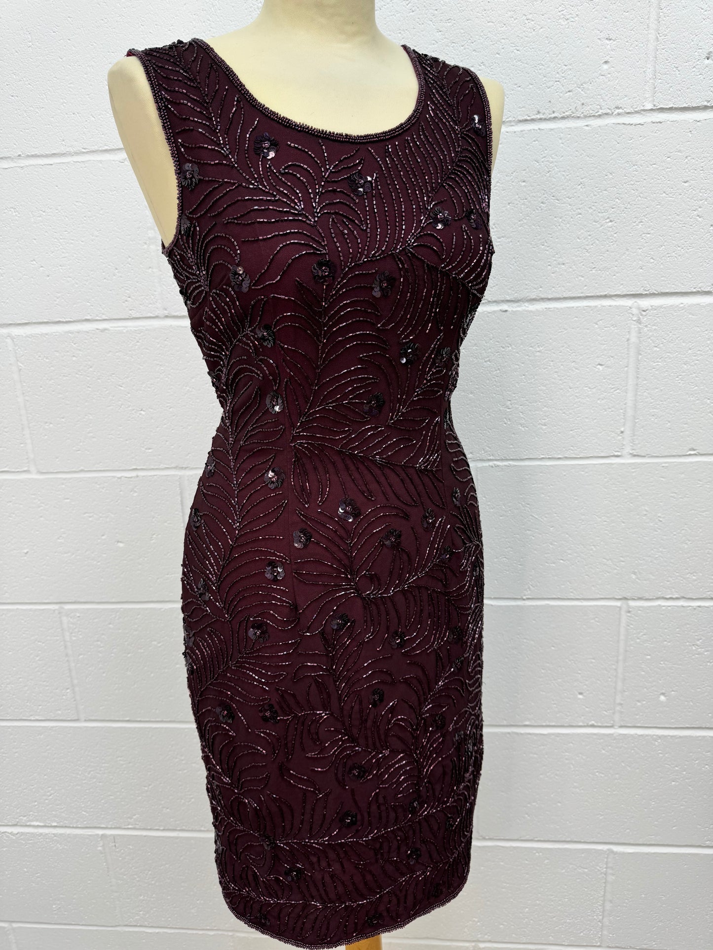 ‘Day Meets Night’ burgundy sequin cocktail dress