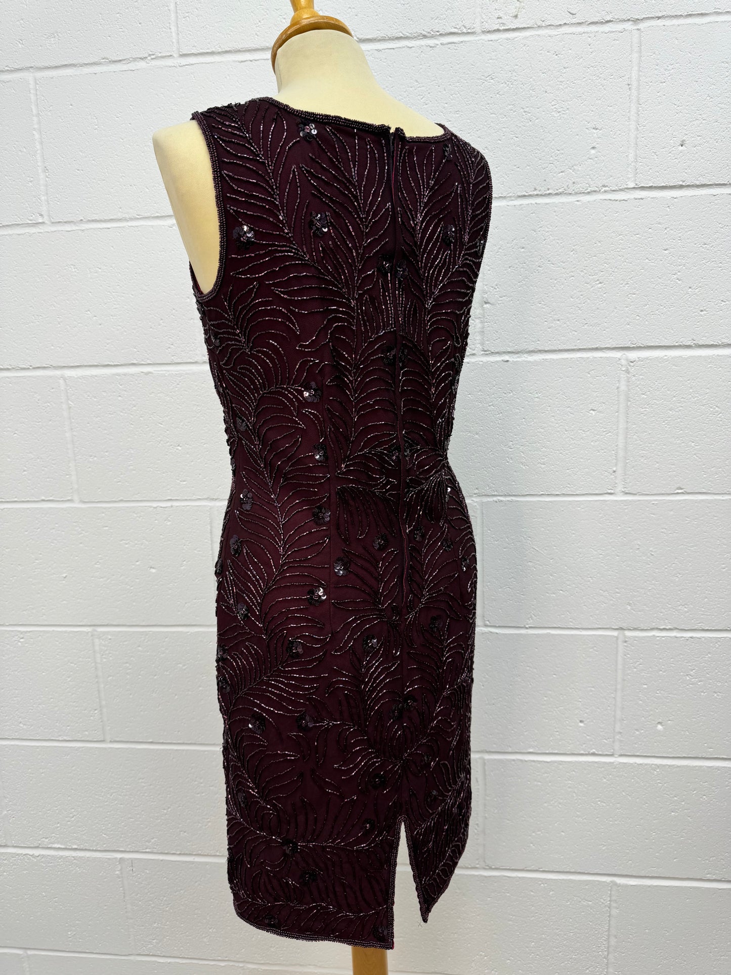 ‘Day Meets Night’ burgundy sequin cocktail dress