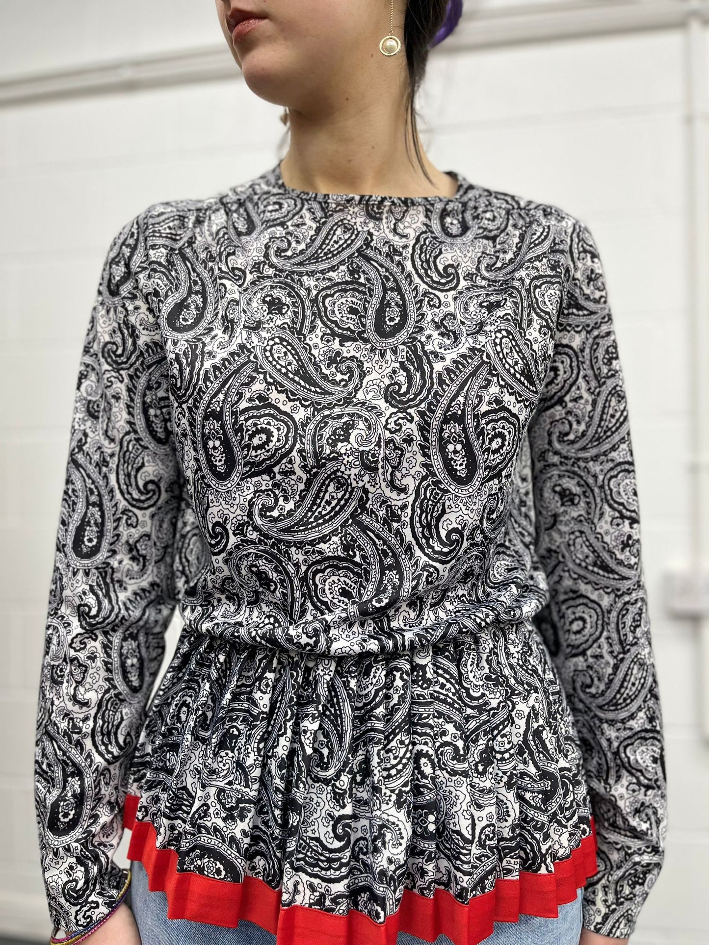 Paisley Peplum Top