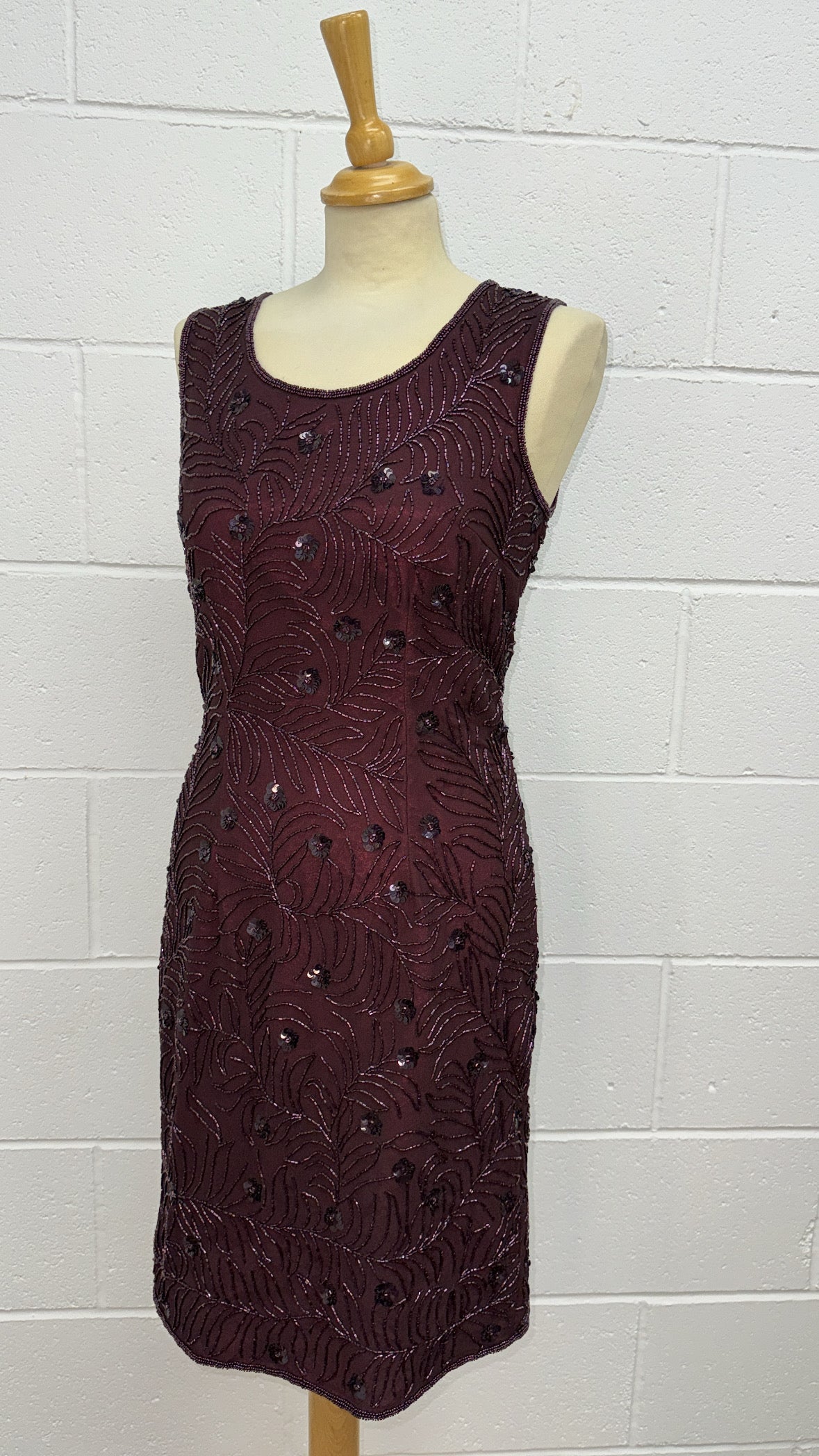 ‘Day Meets Night’ burgundy sequin cocktail dress