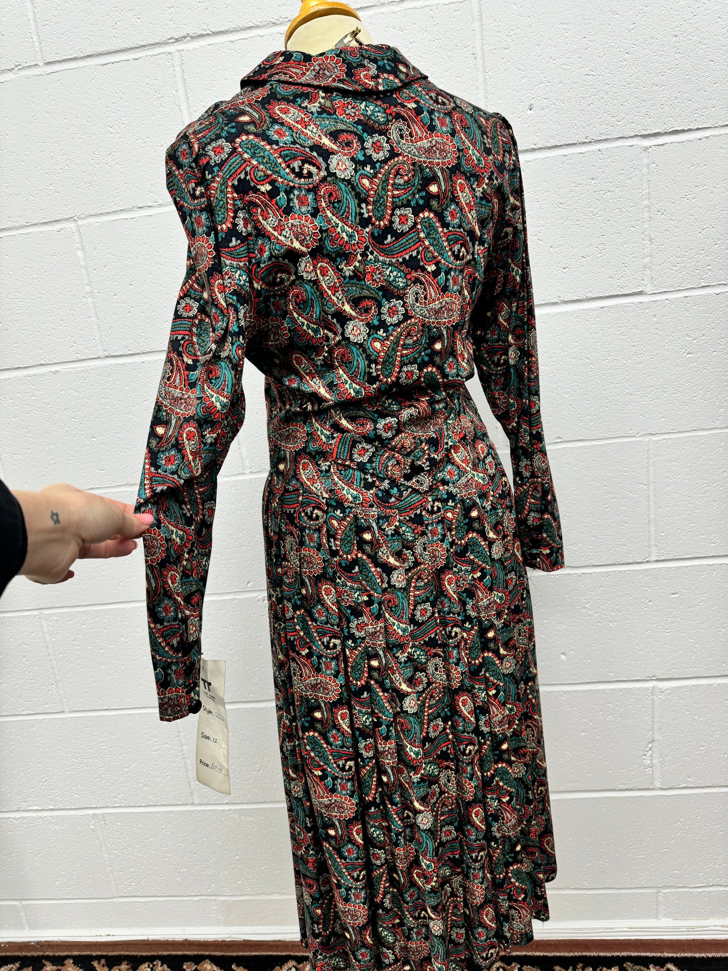 ‘Terry Rowan Collection’ Paisley Vintage Midi Dress