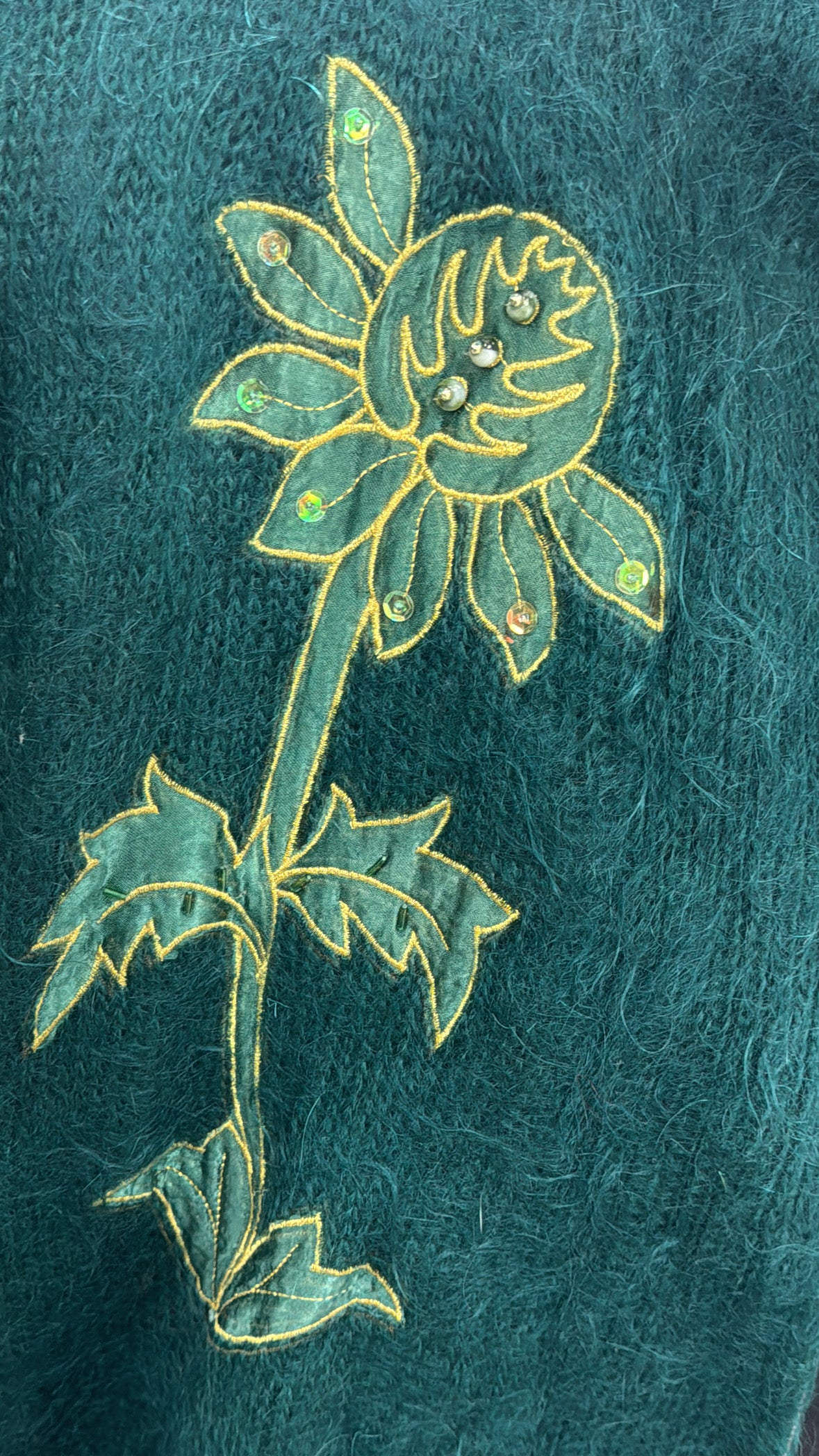 Mohair Emerald Zip Cardigan