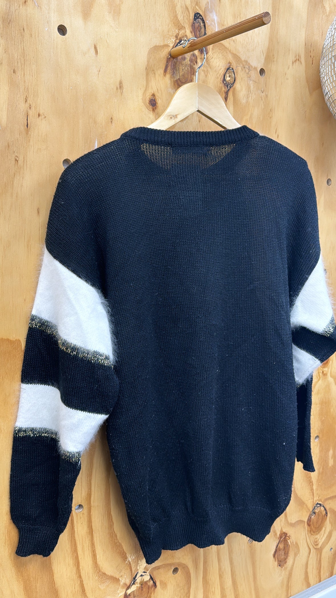 80s Monochrome Jewelled Jumper
