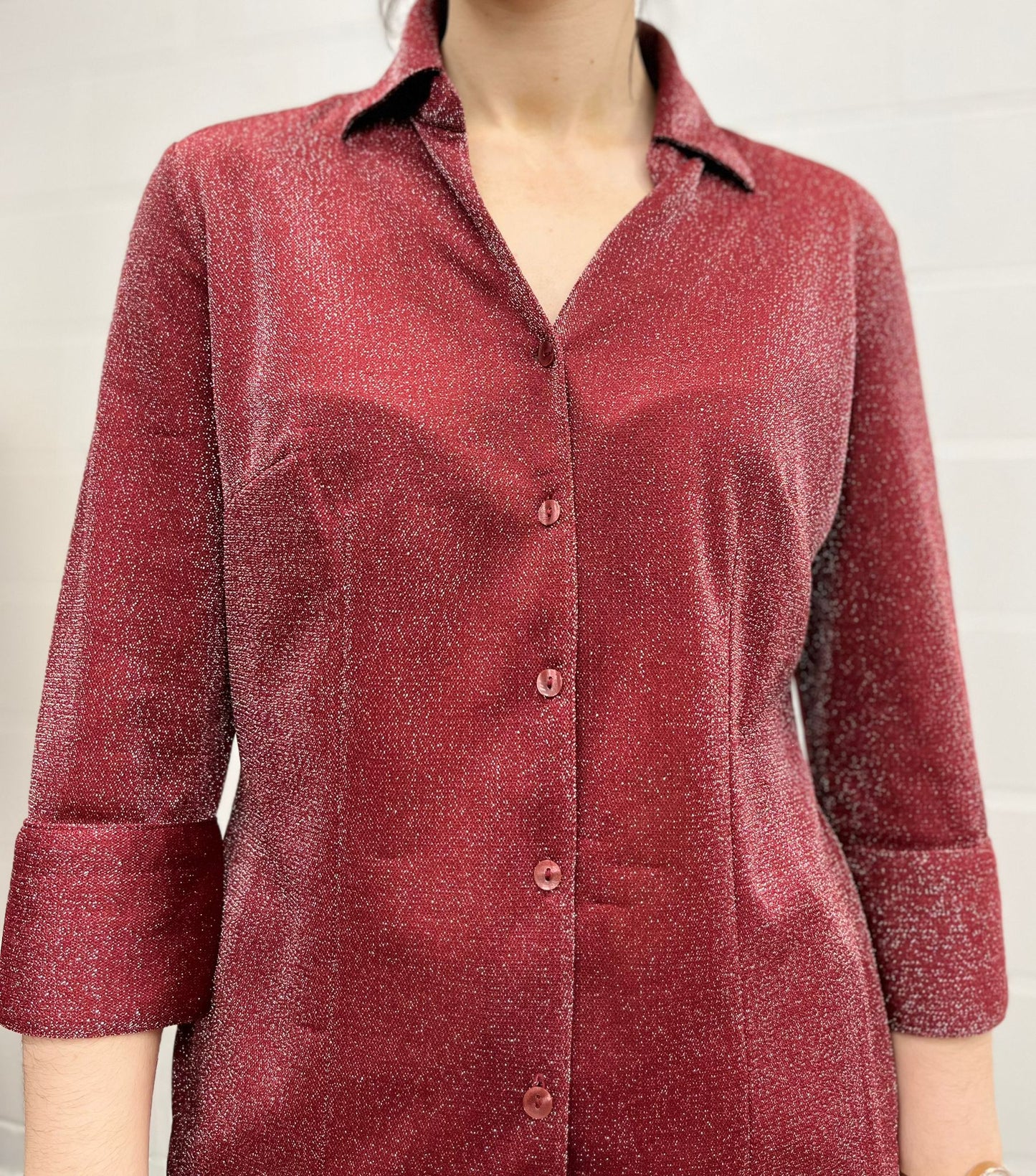 Red Glitter Blouse by Canda