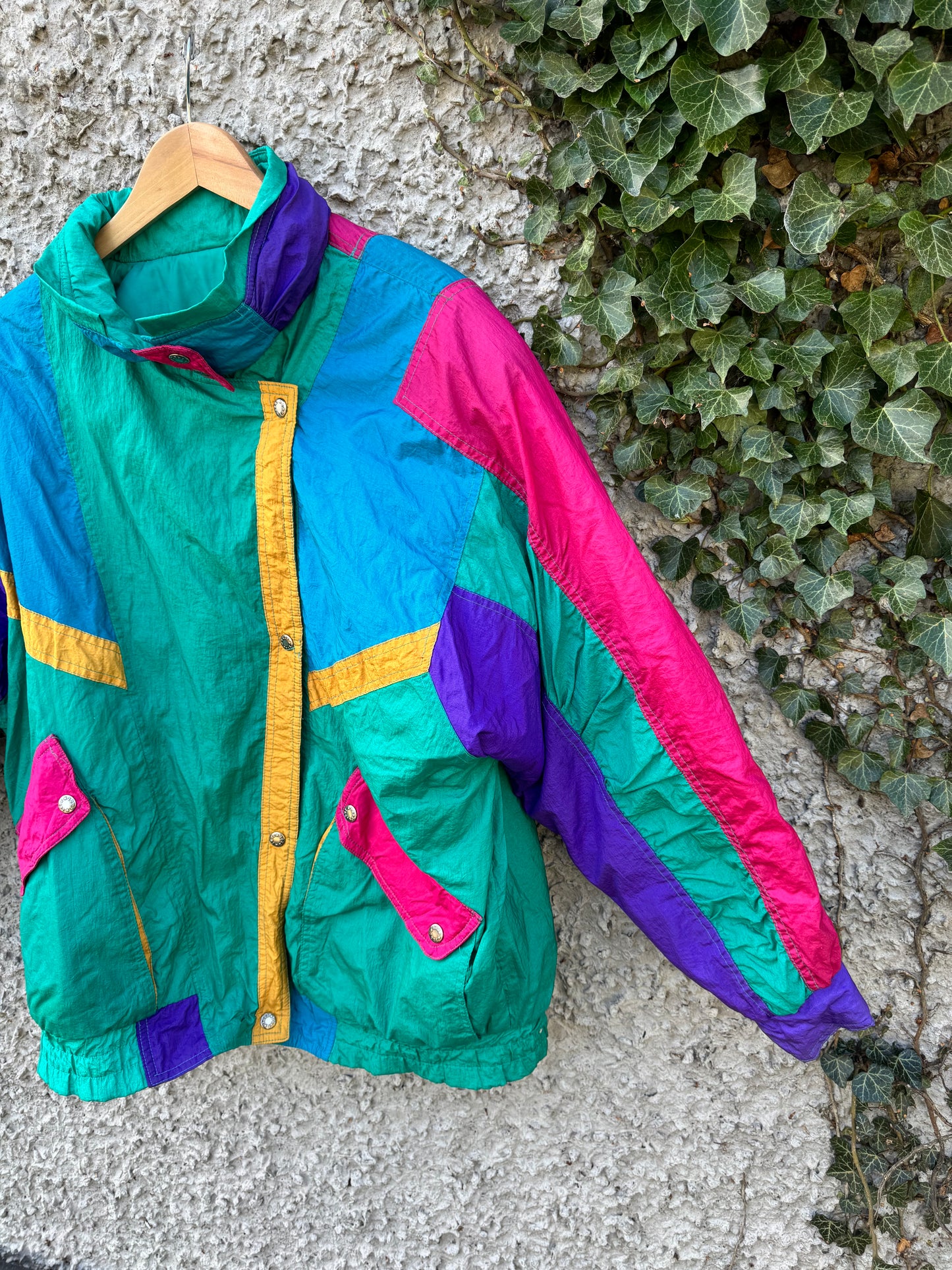 80s Colour Block Windbreaker