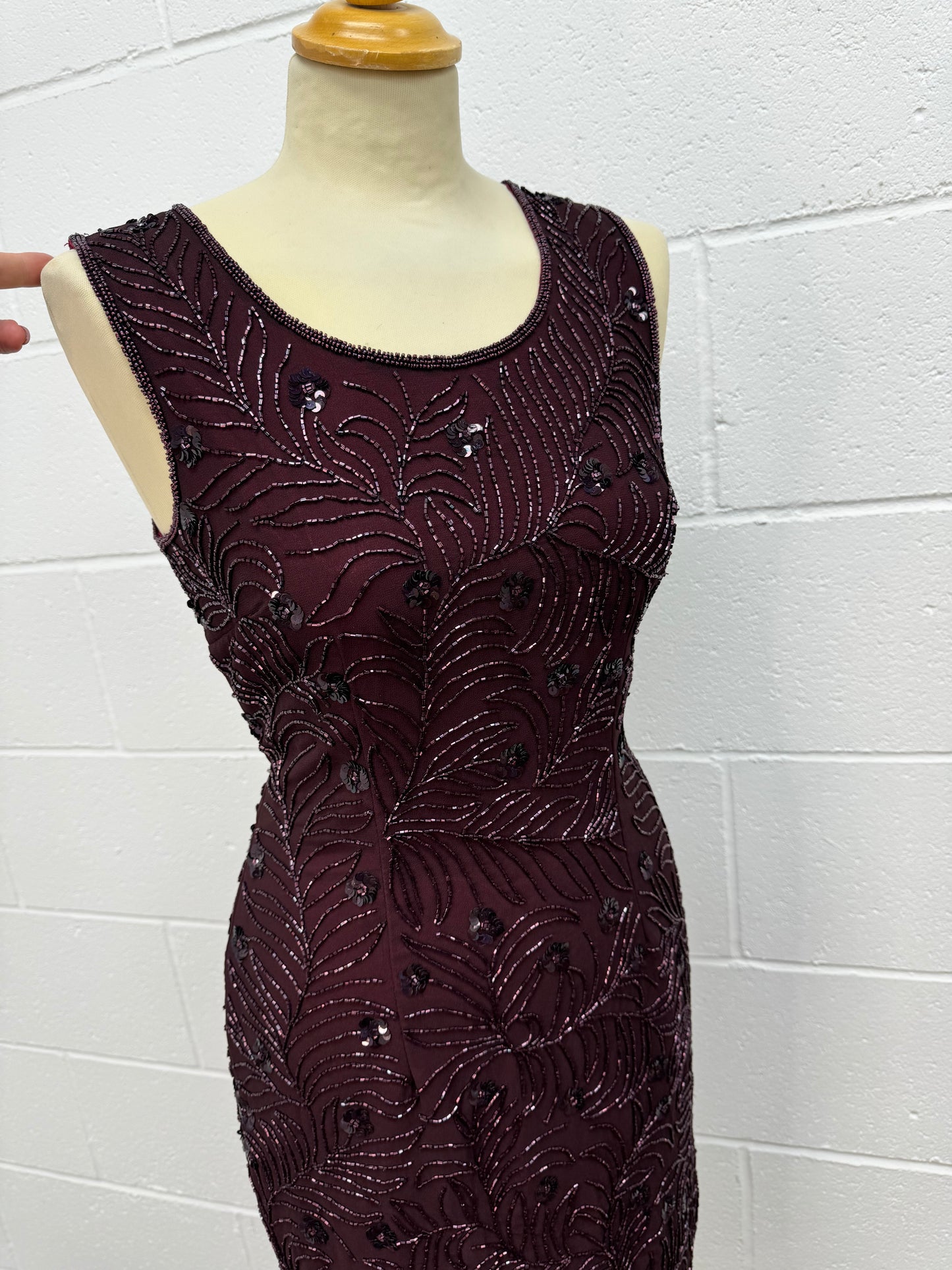 ‘Day Meets Night’ burgundy sequin cocktail dress