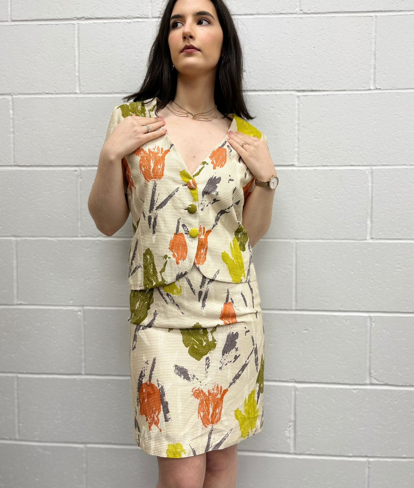 Floral Skirt Suit