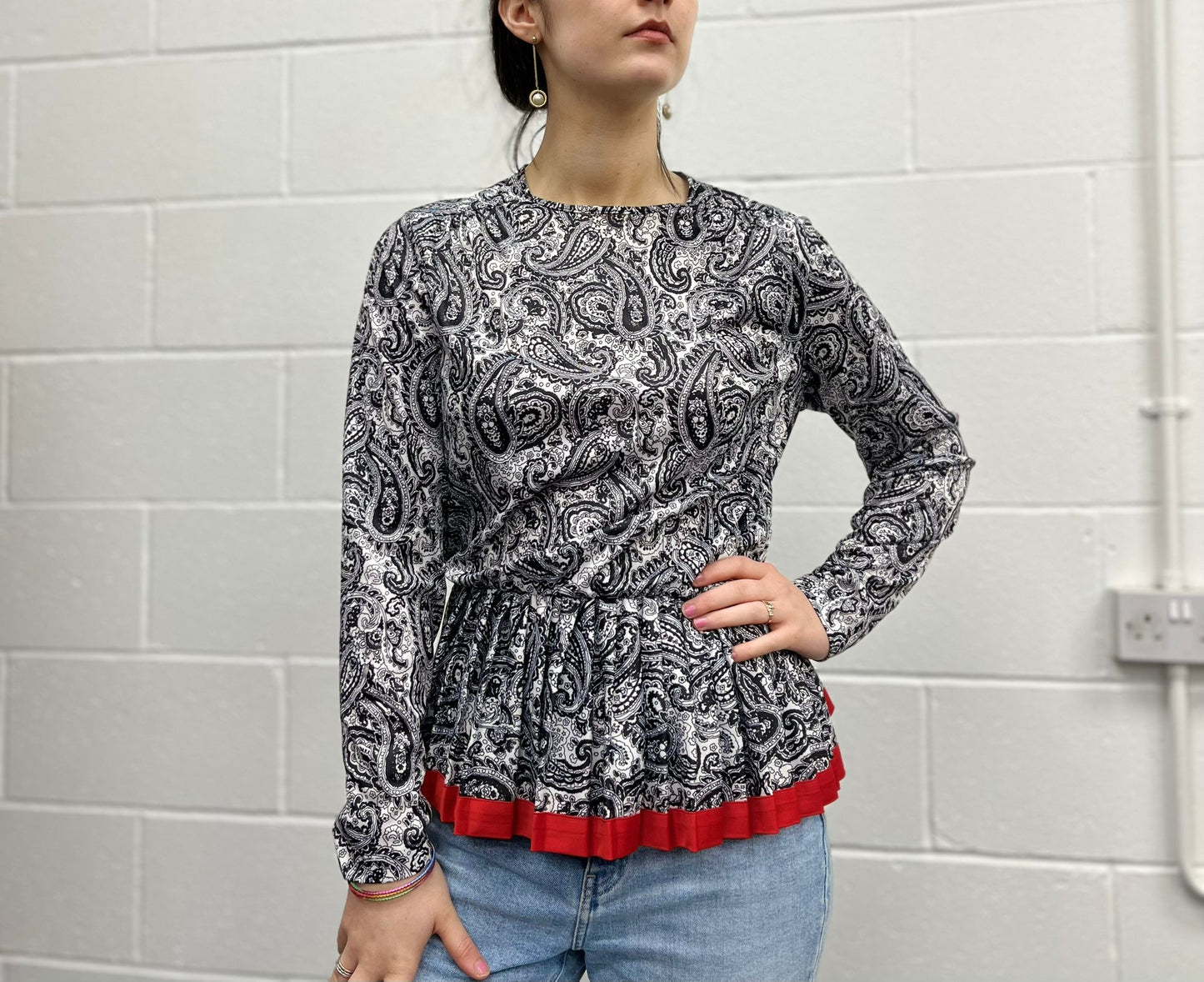 Paisley Peplum Top