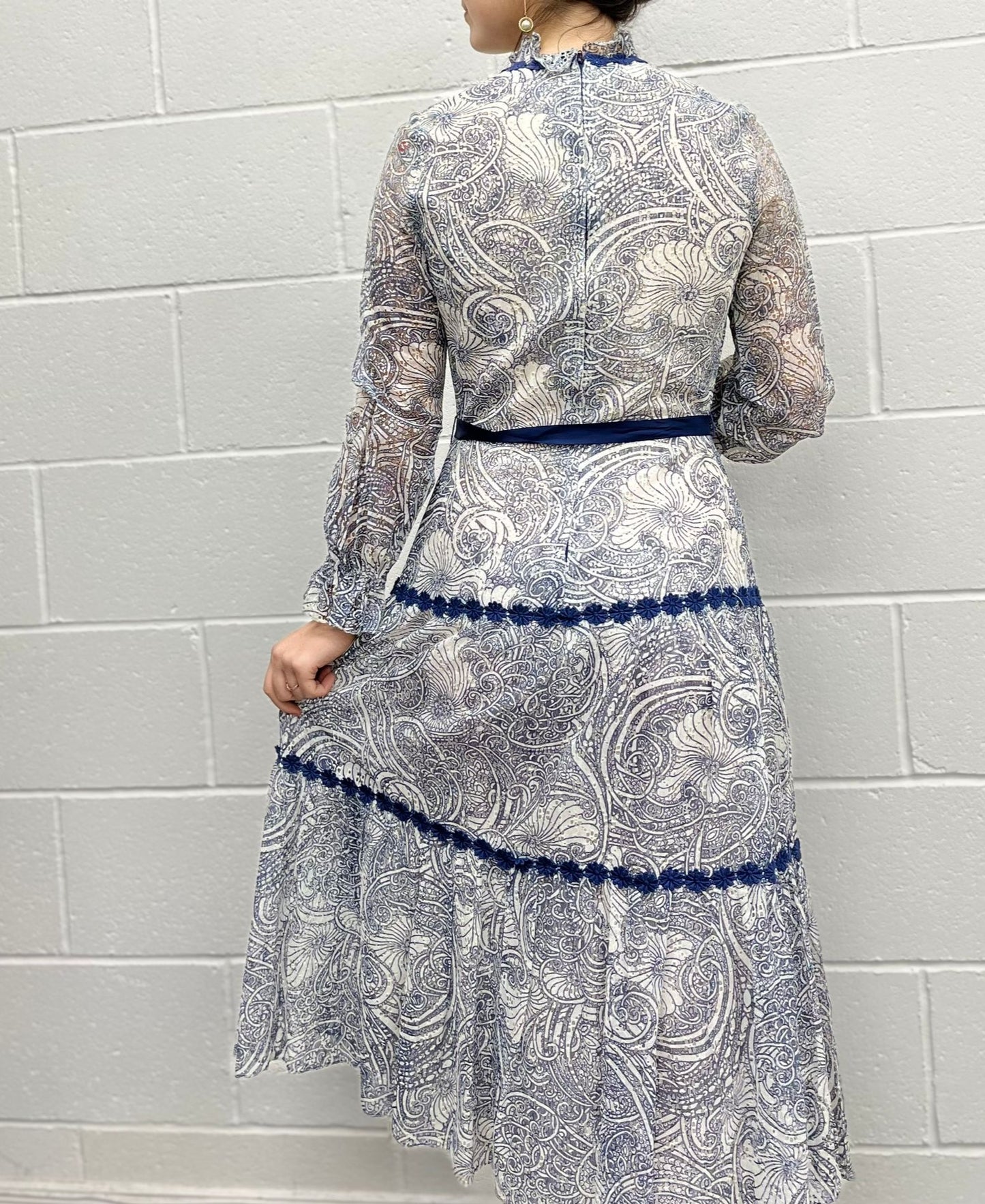 Lace, Tiered Midi Dress
