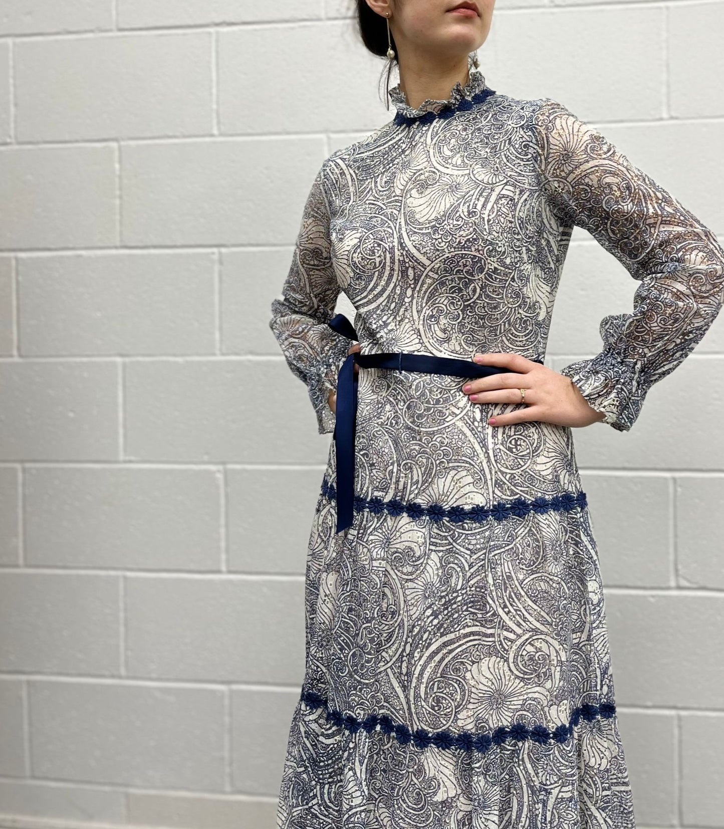 Lace, Tiered Midi Dress