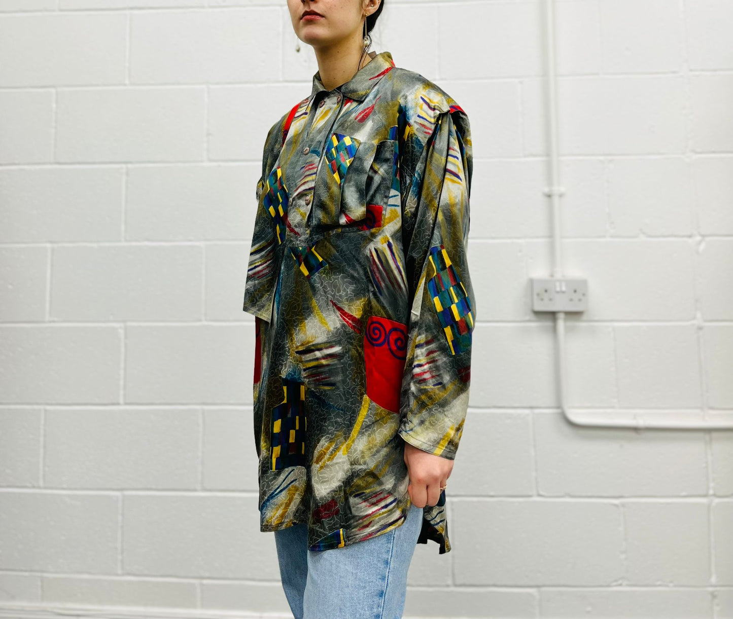 80s Abstract Blouse