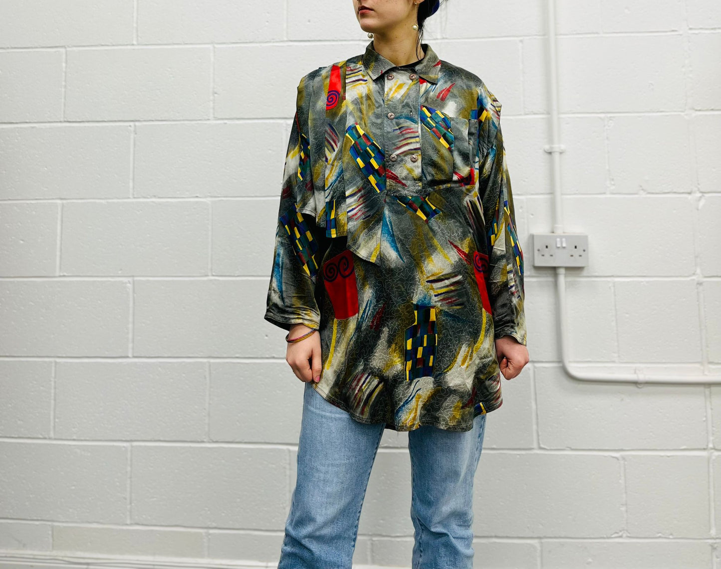 80s Abstract Blouse