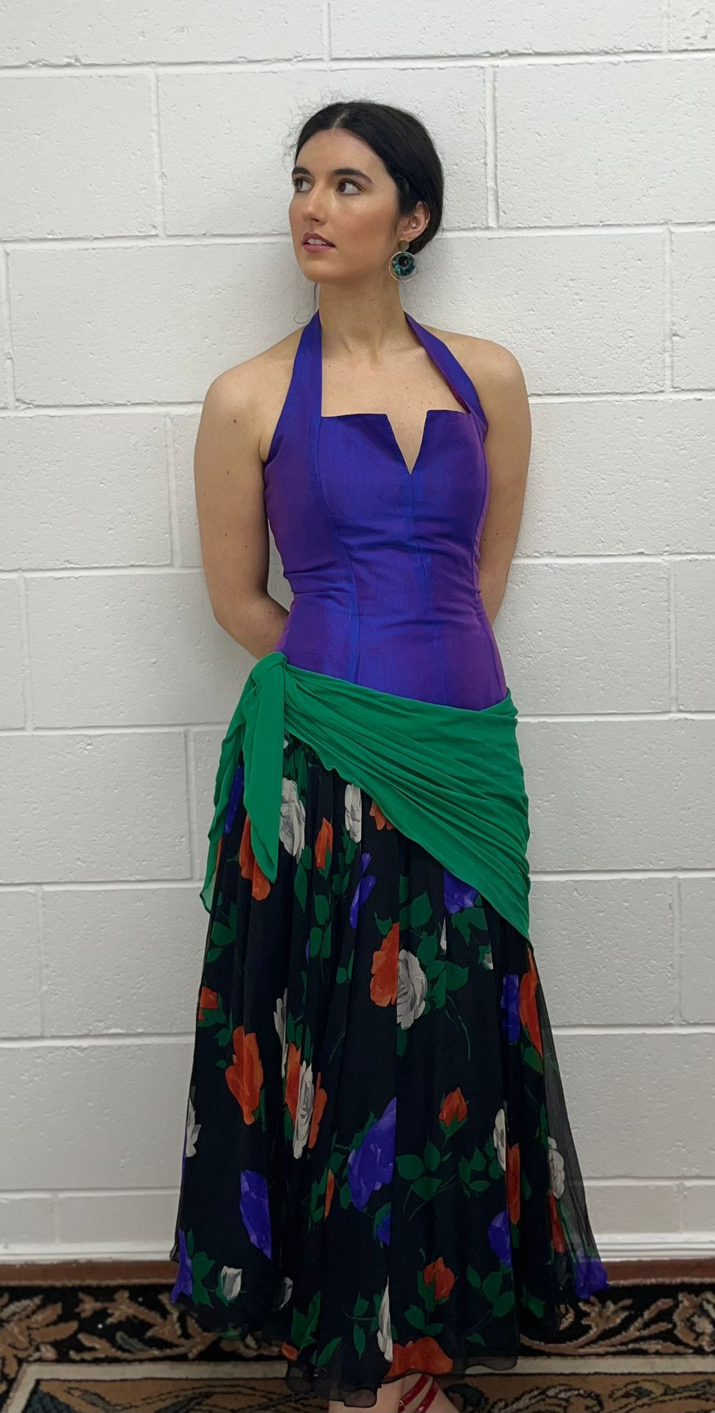 Designer Silk Vintage Evening Gown (Modern 8)
