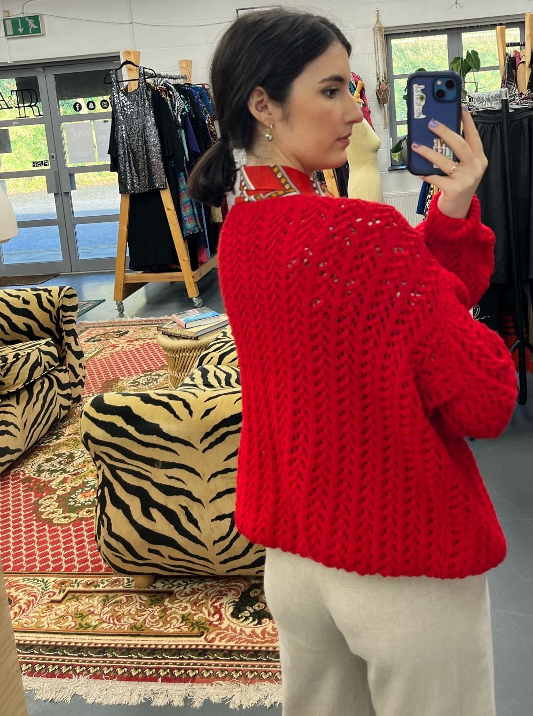 Vibrant Red Knit Jumper