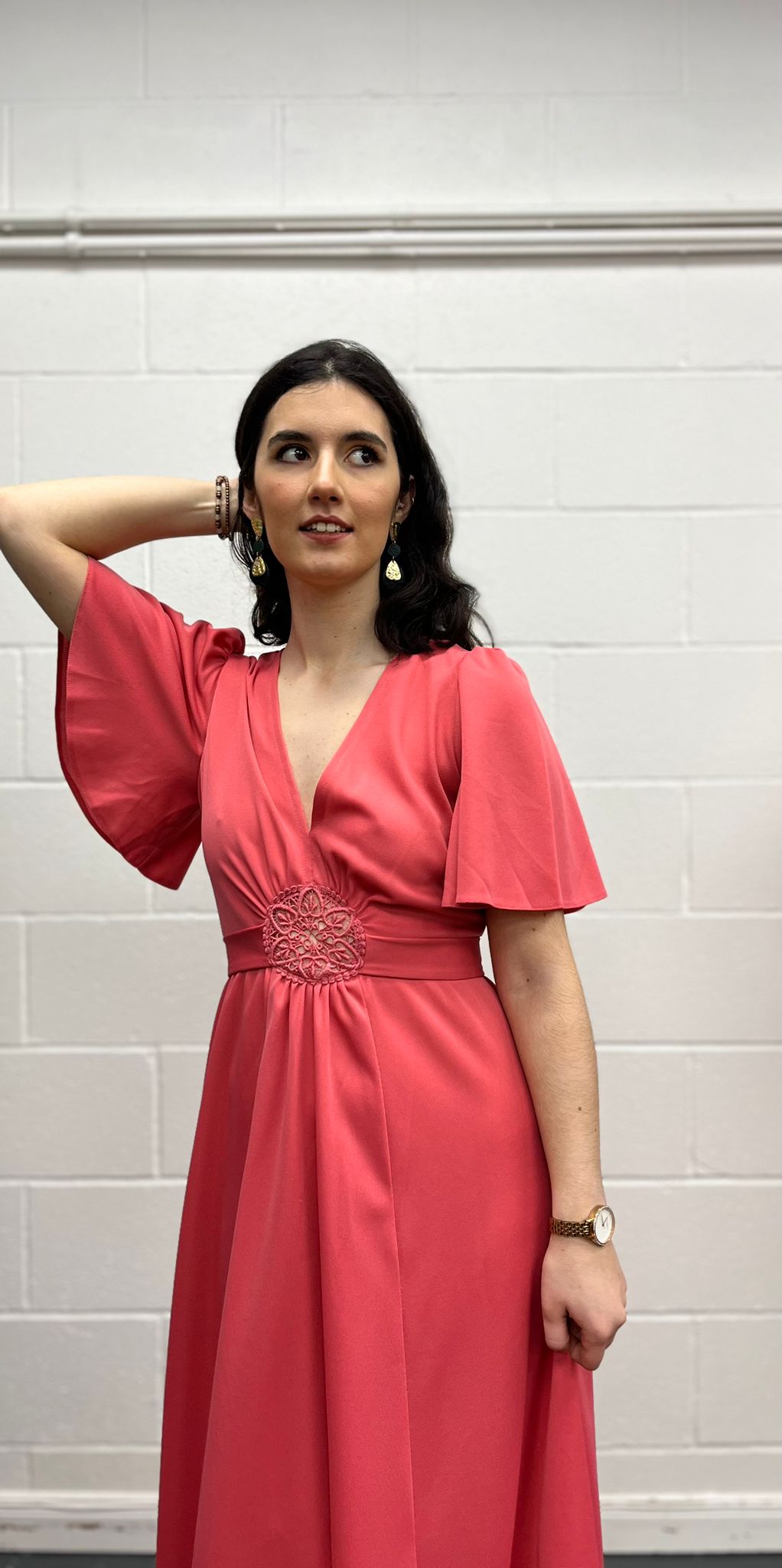 70s Pastel Pink Maxi Dress